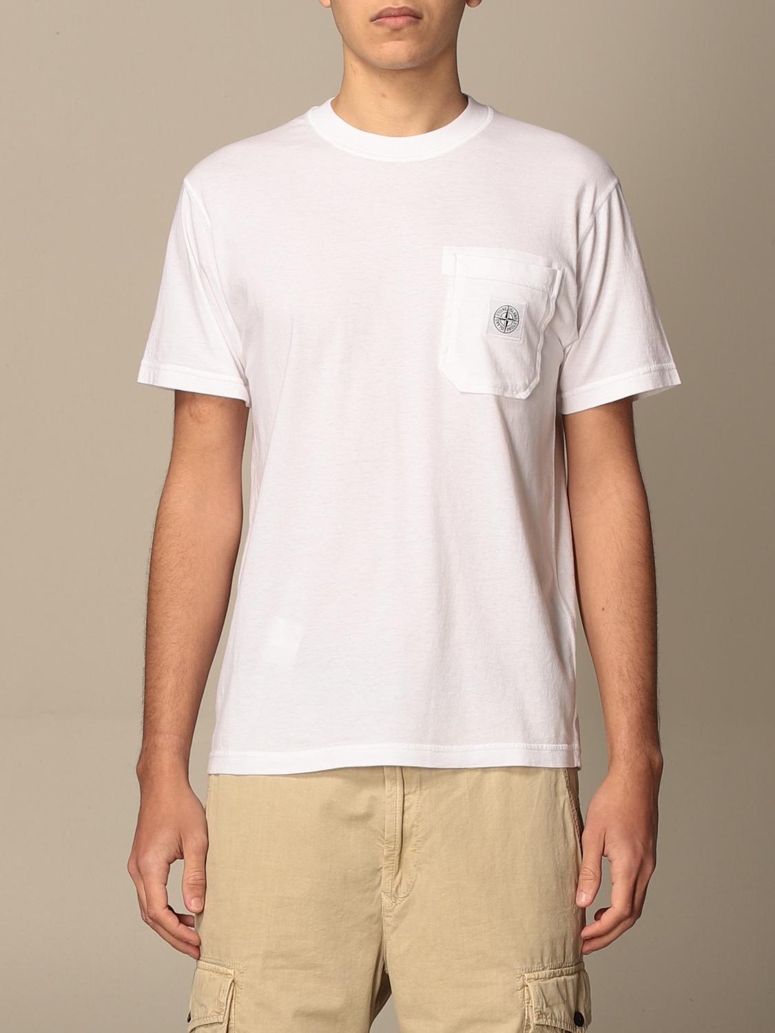 white stone island shirt