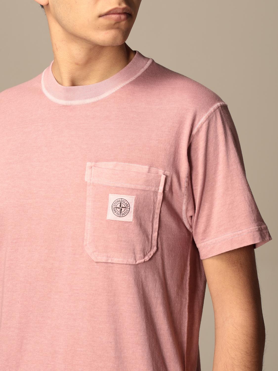 stone island peach t shirt