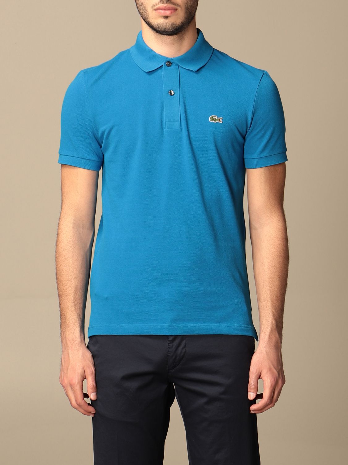 Meget sur Sindssyge Telegraf LACOSTE: basic cotton polo shirt with logo - Royal Blue | Lacoste polo shirt  PH4012 online on GIGLIO.COM