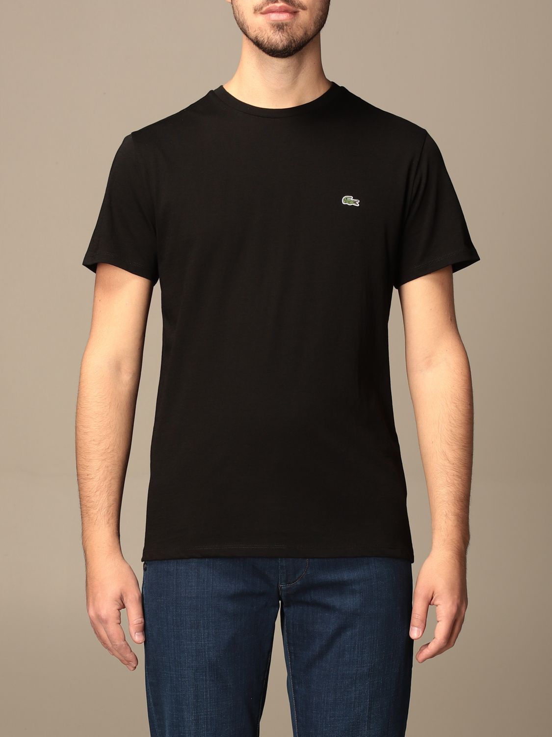 Verwacht het Komkommer staart LACOSTE: basic cotton t-shirt with logo - Black | Lacoste t-shirt TH6709  online on GIGLIO.COM