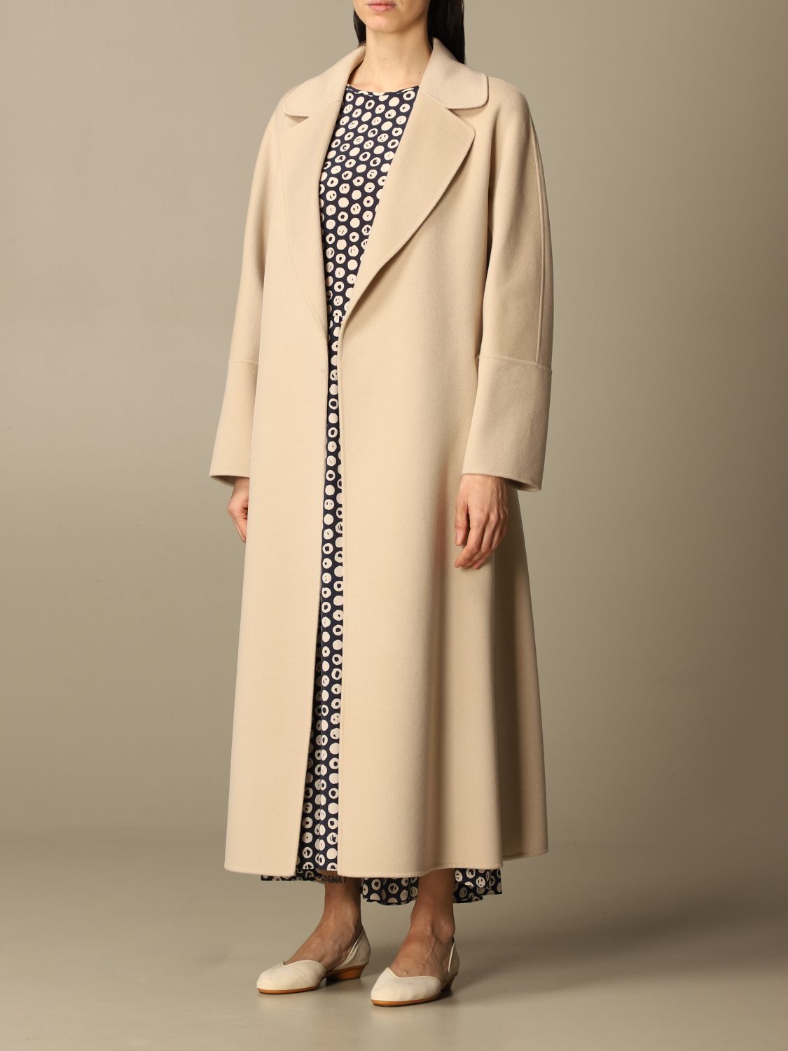 S MAX MARA: coat in virgin wool | Coat S Max Mara Women Beige | Coat S ...