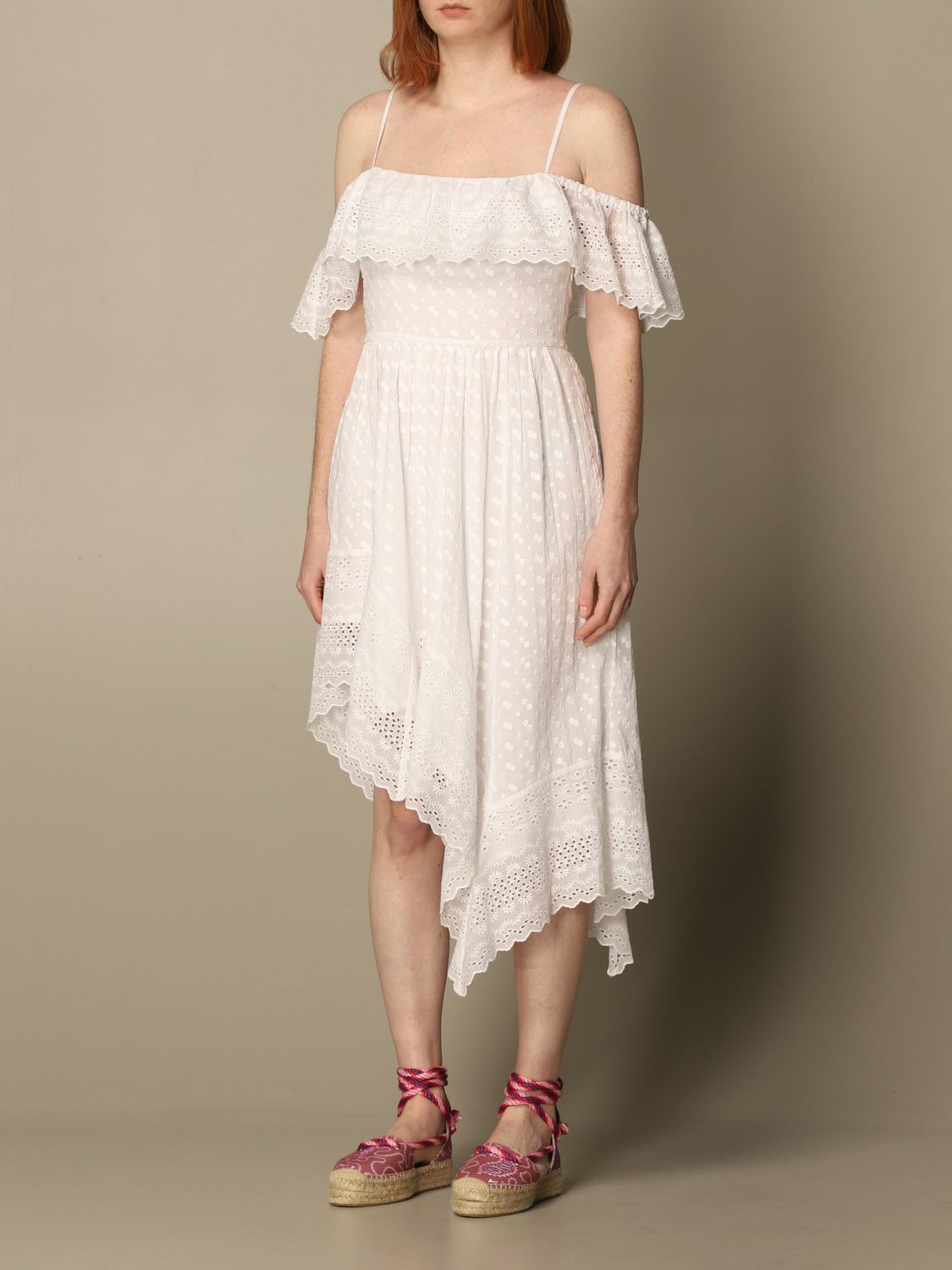 ISABEL MARANT ETOILE: Sangallo dress - White | Isabel Marant Etoile dress online GIGLIO.COM