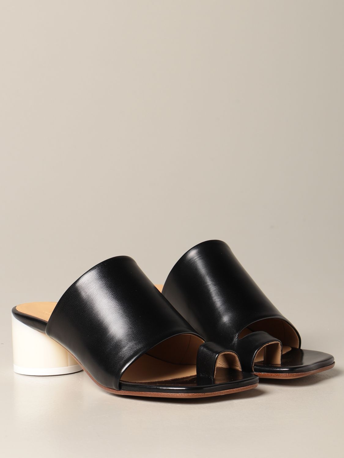 Mm6 Maison Margiela Outlet: leather sandal | Heeled Sandals Mm6 Maison