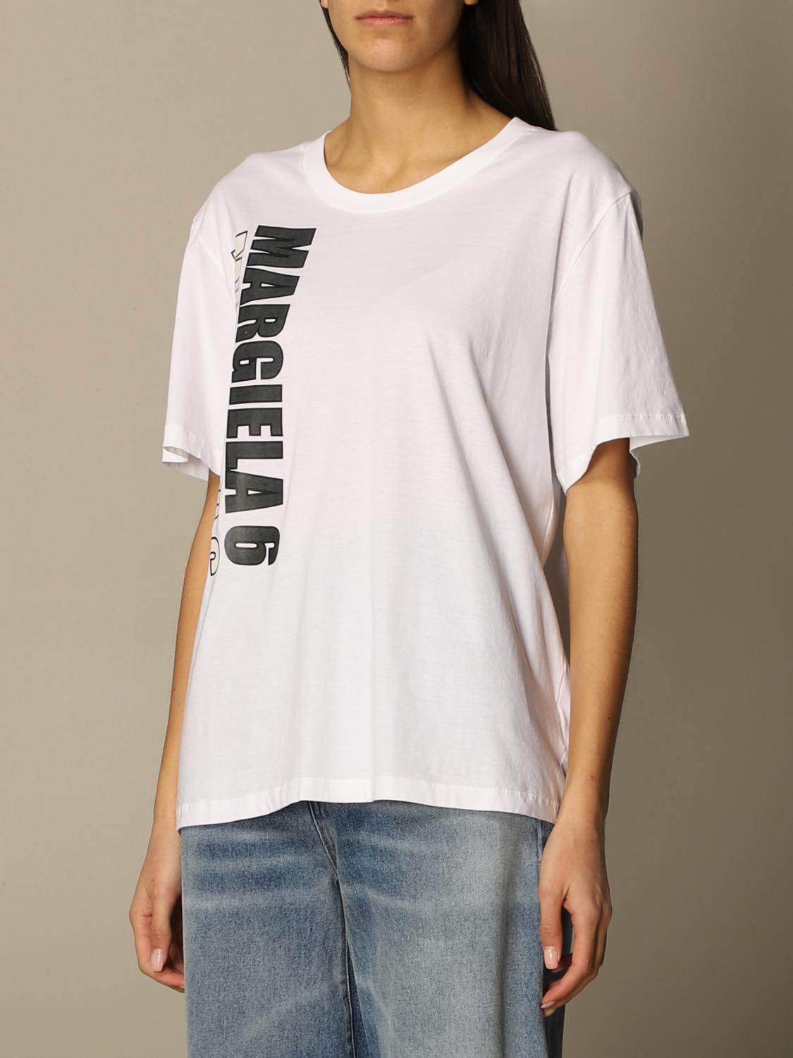 MM6 MAISON MARGIELA: T-shirt Femme - Blanc | T-Shirt Mm6 Maison ...