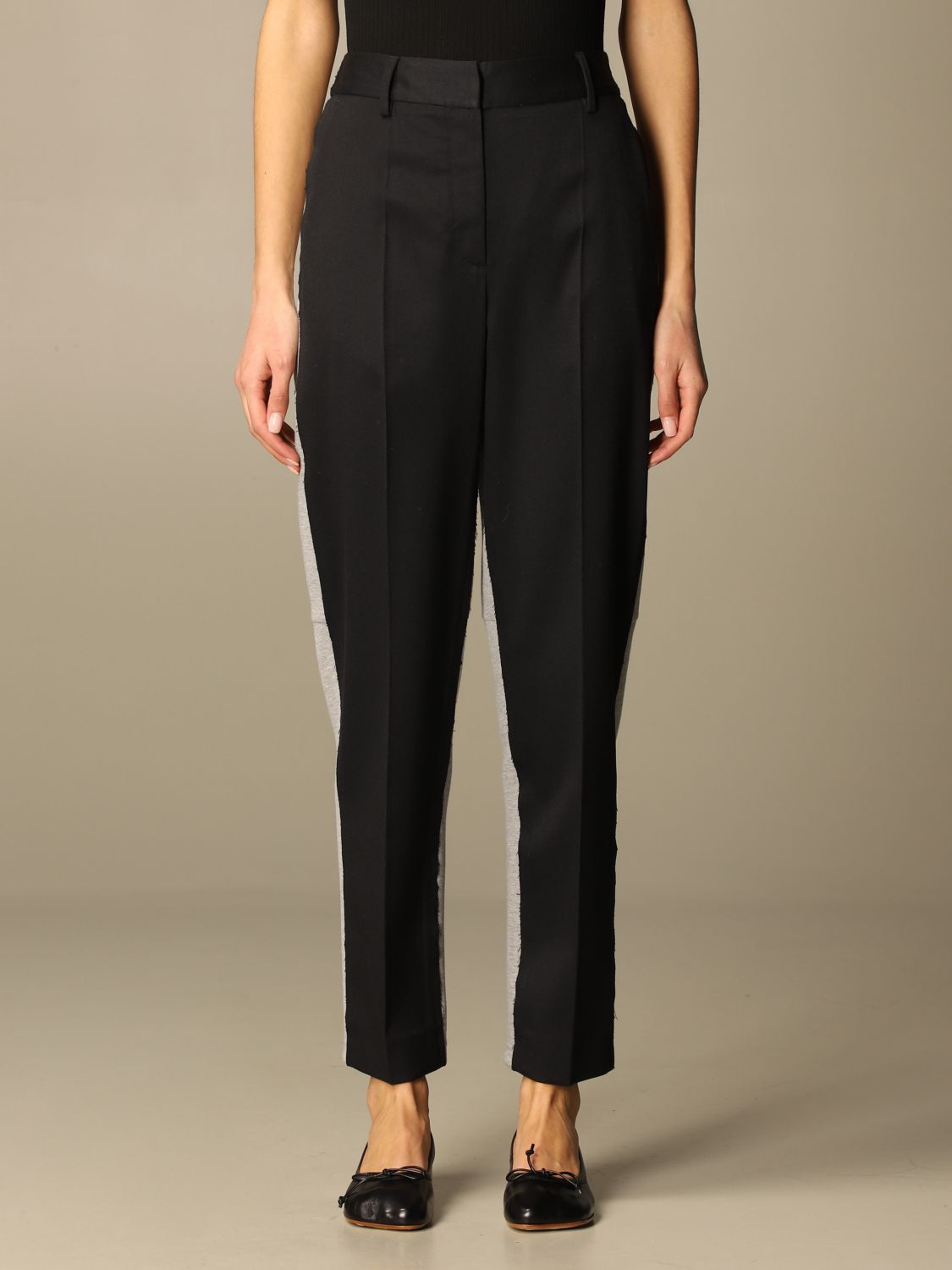 MM6 MAISON MARGIELA: high-waisted pants in virgin wool blend