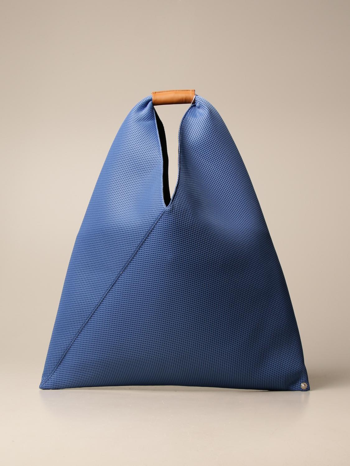 MM6 MAISON MARGIELA: Asymmetrical Tote Bag In Mesh - Blue | Mm6 Maison ...