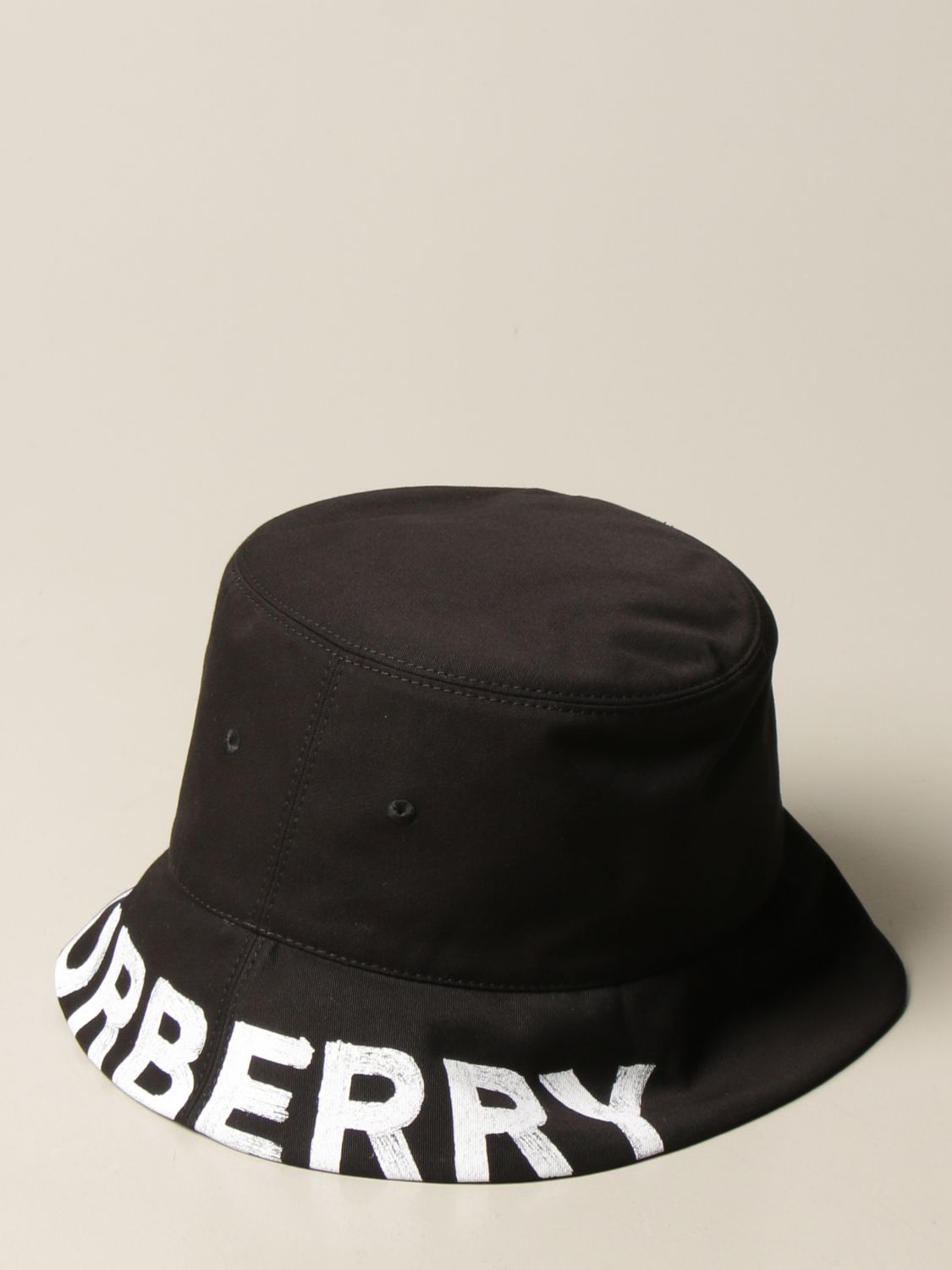 BURBERRY: fisherman hat with logo - Black | Burberry hat 8037597 online ...