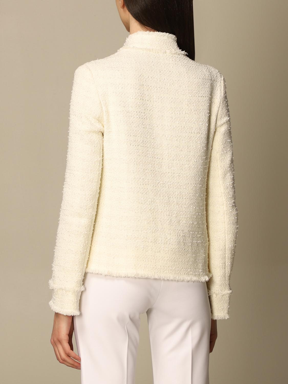 PINKO: Giacca in tessuto bouclé - Bianco | Giacca Pinko 1G15ND-8440  GIGLIO.COM