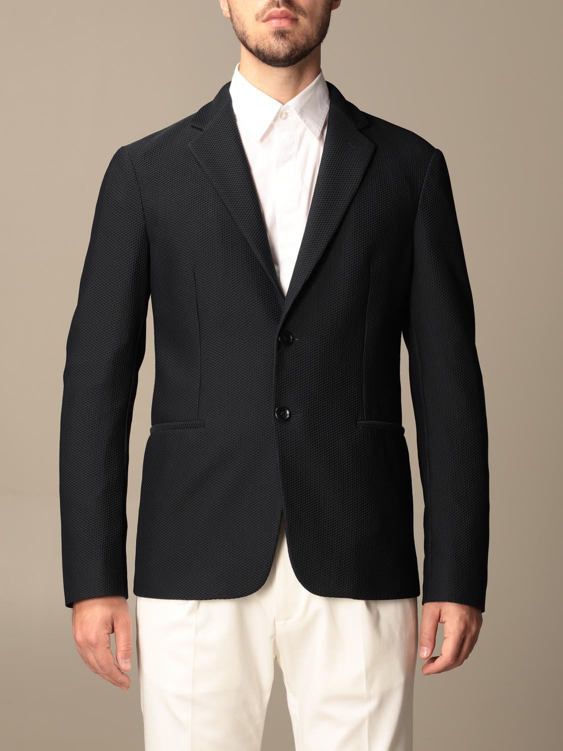 GIORGIO ARMANI: blazer for man - Blue | Giorgio Armani blazer 9SGGG06L  J0008 online on 