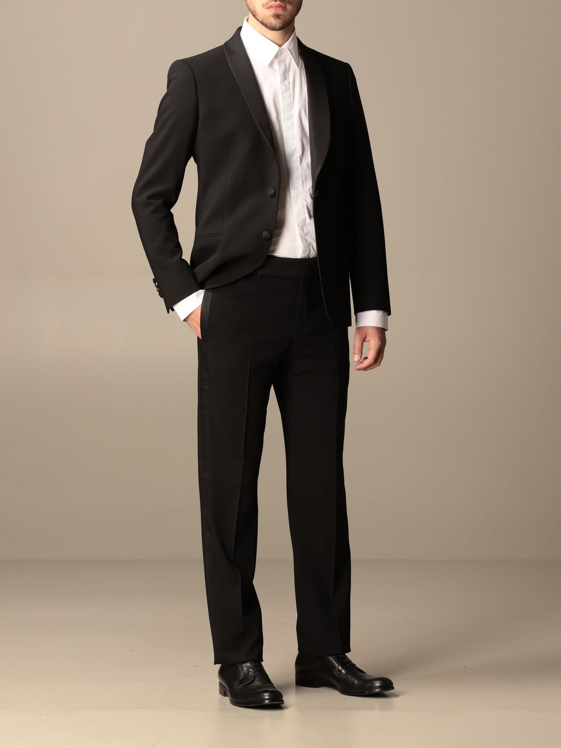 GIORGIO ARMANI: suit for man - Black | Giorgio Armani suit 8WGAS007 T002Z  online on 