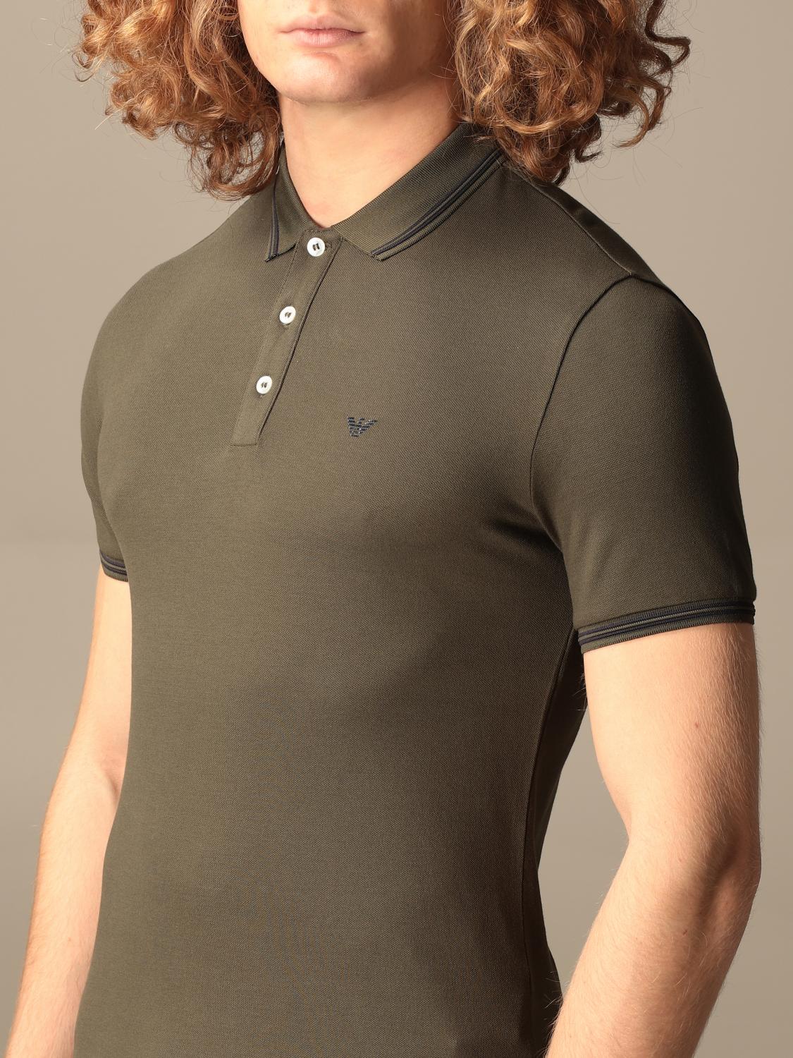 armani khaki polo shirt