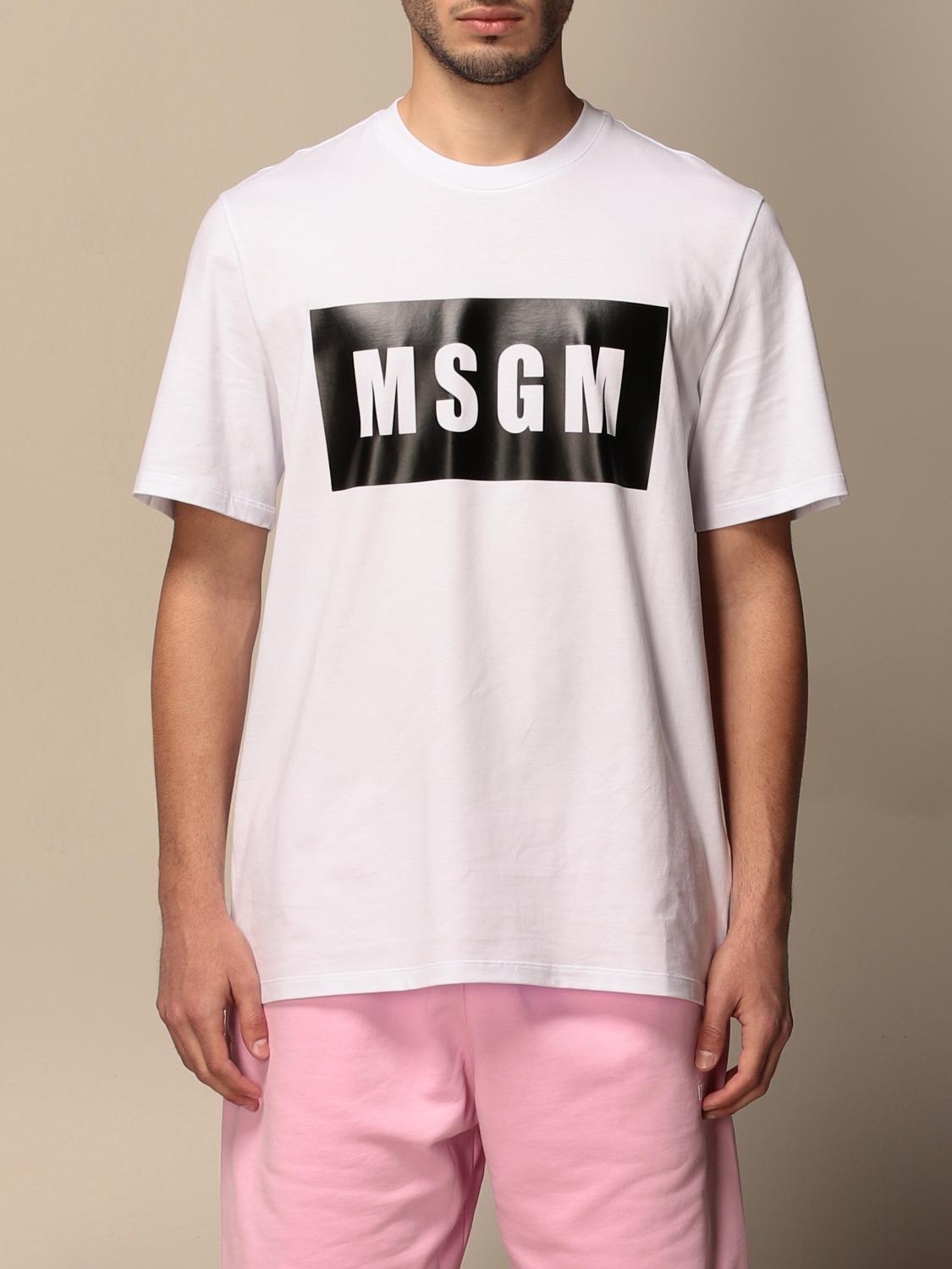 MSGM: T-shirt men - White | T-Shirt Msgm 3040MM672170989 GIGLIO.COM