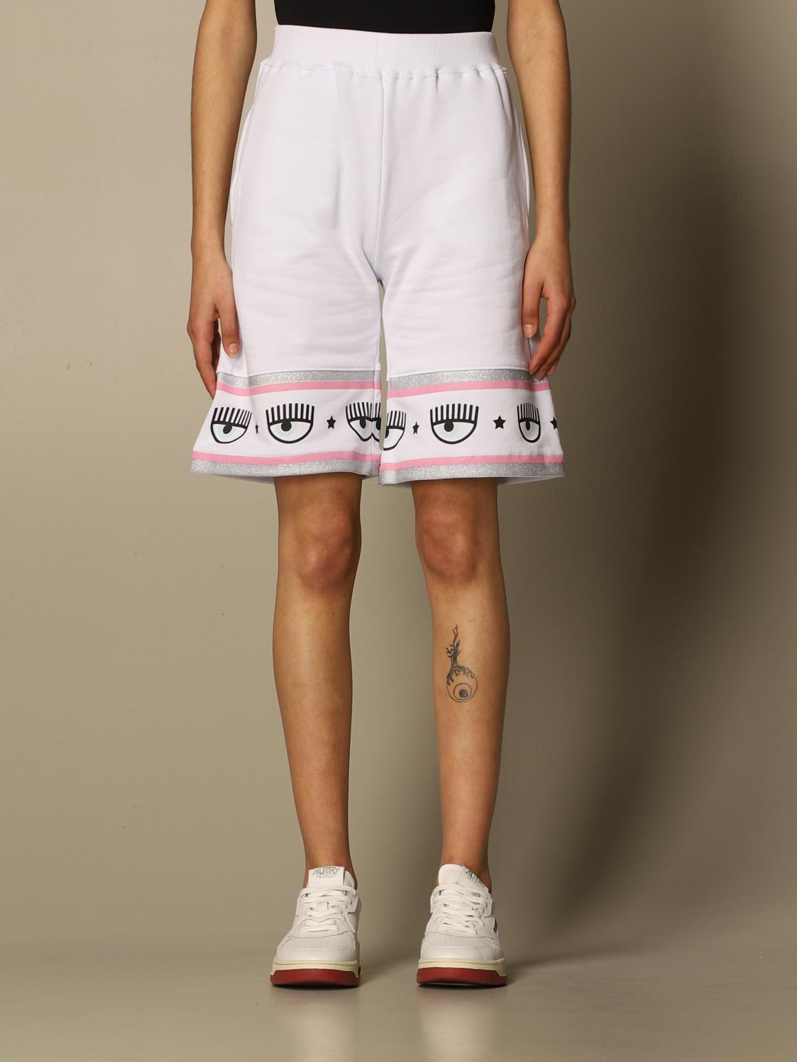 womens white jogger shorts