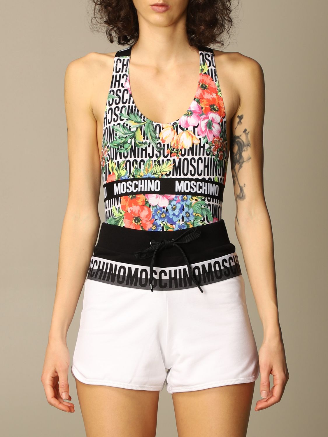 MOSCHINO UNDERWEAR: body with floral pattern - Multicolor | Moschino ...