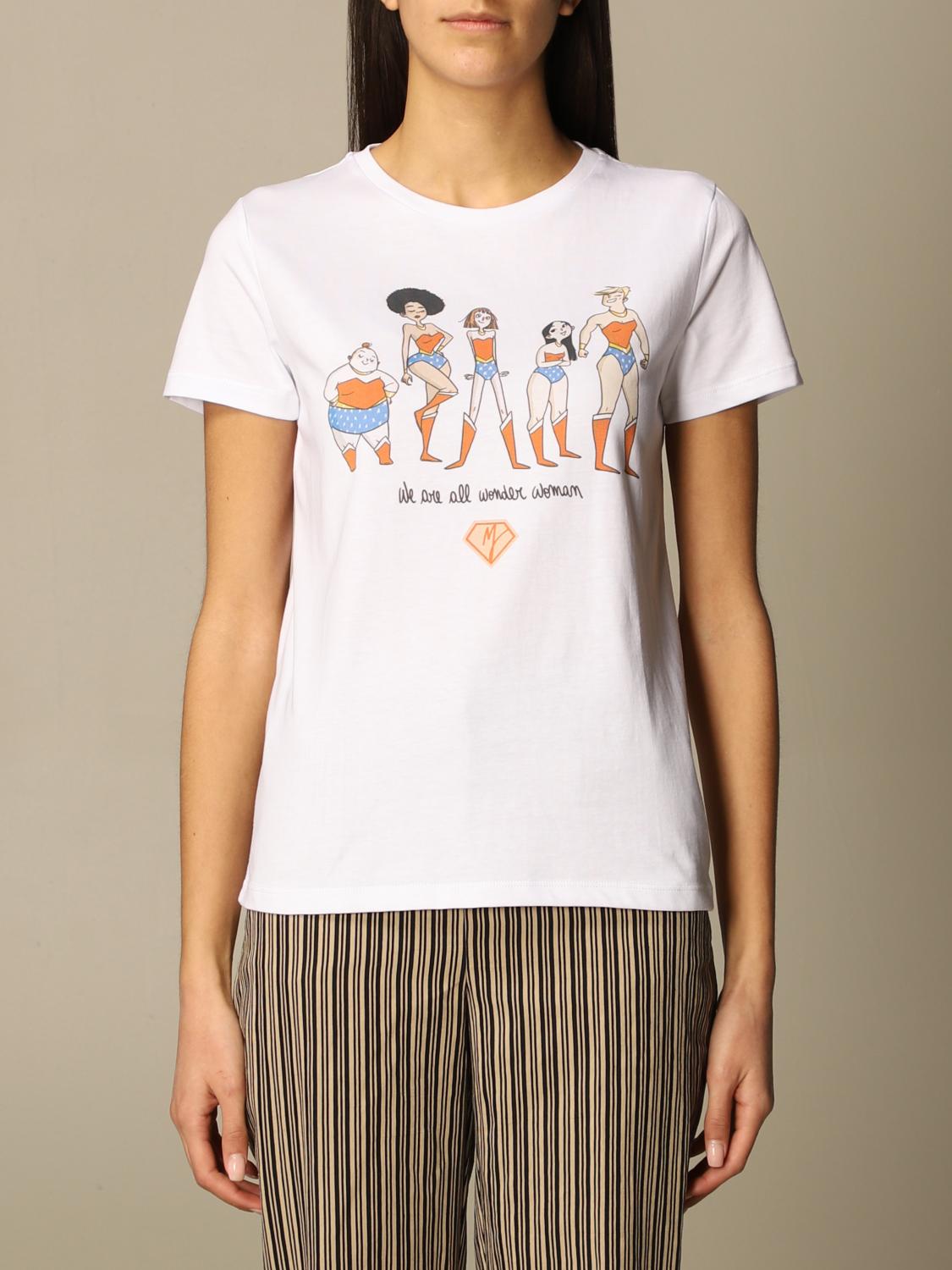 MANILA GRACE: cotton t-shirt with print - White | T-Shirt Manila Grace  T001CU GIGLIO.COM