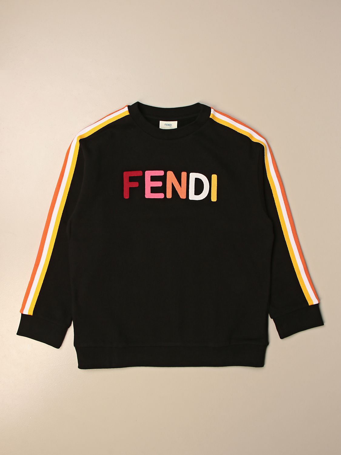 FENDI: crewneck sweatshirt with multicolor logo | Sweater Fendi Kids ...