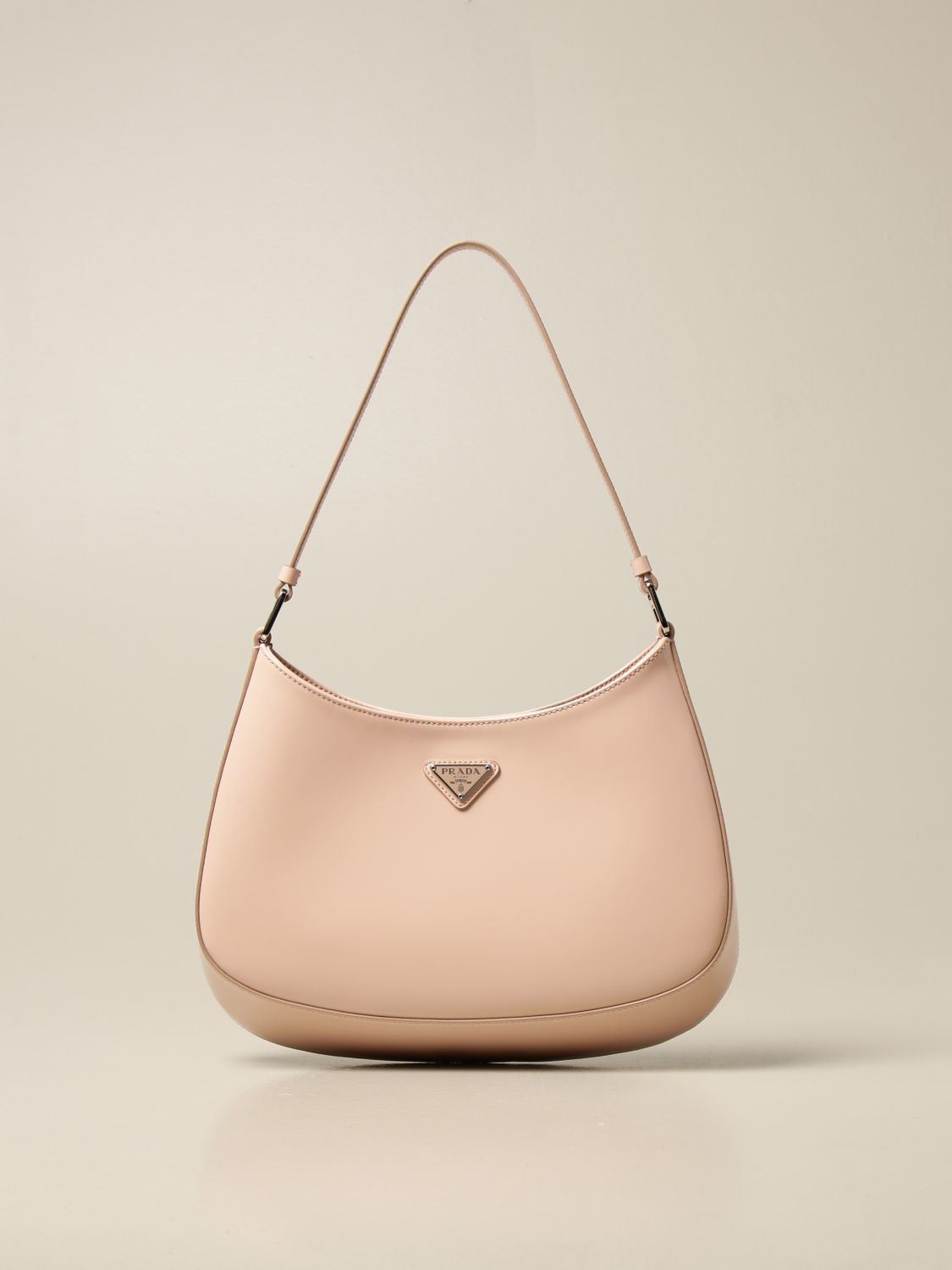 PRADA: shoulder bag in brushed leather - Orchid | Prada handbag 1BC499 ZO6  online on 