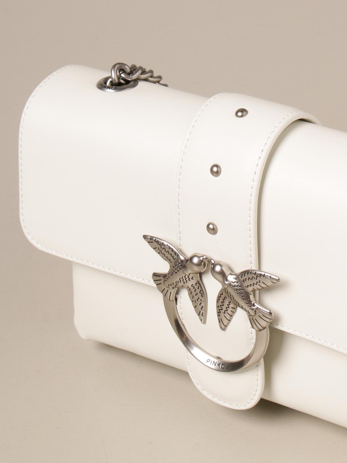 PINKO Love Mini Soft Simply bag in calfskin White Pinko mini bag