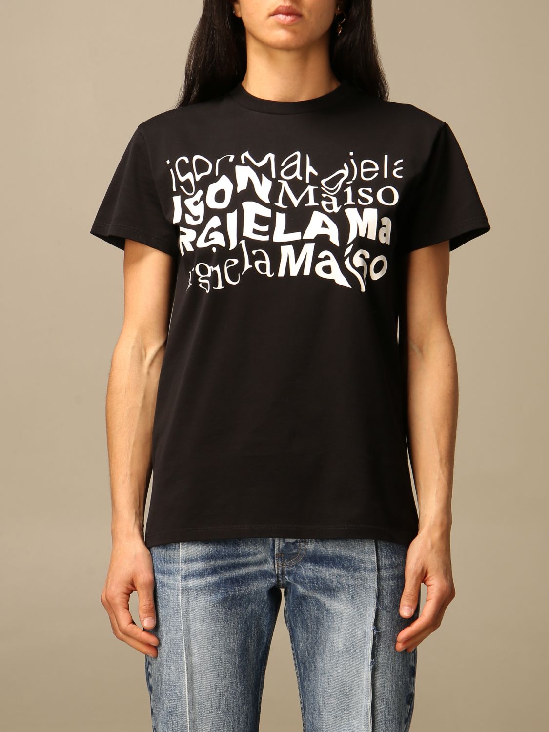 新品《 Maison Margiela 》ディストーテッド ロゴ Tシャツ 50-