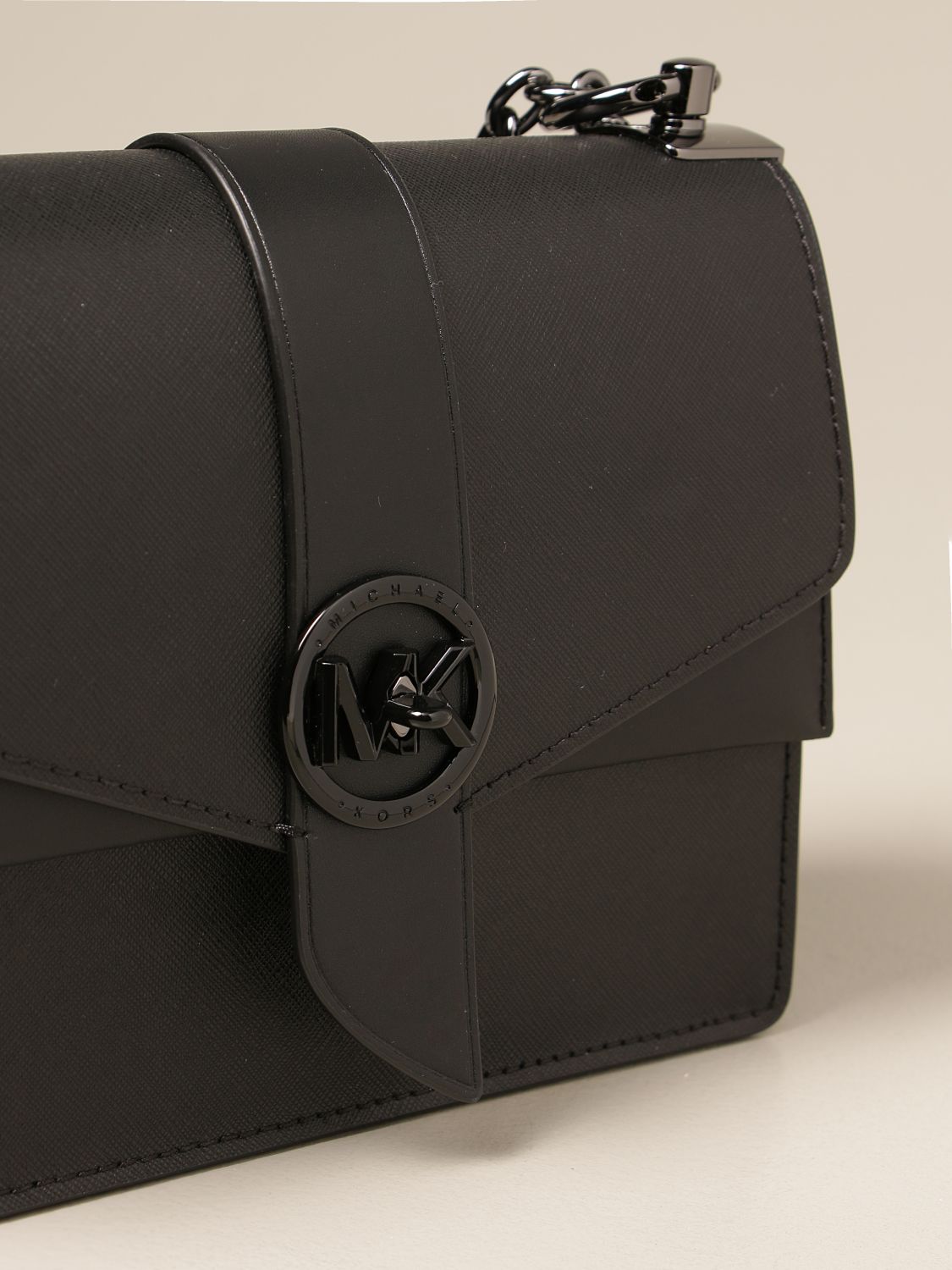 Greenwich Small Saffiano Leather Crossbody Bag Black