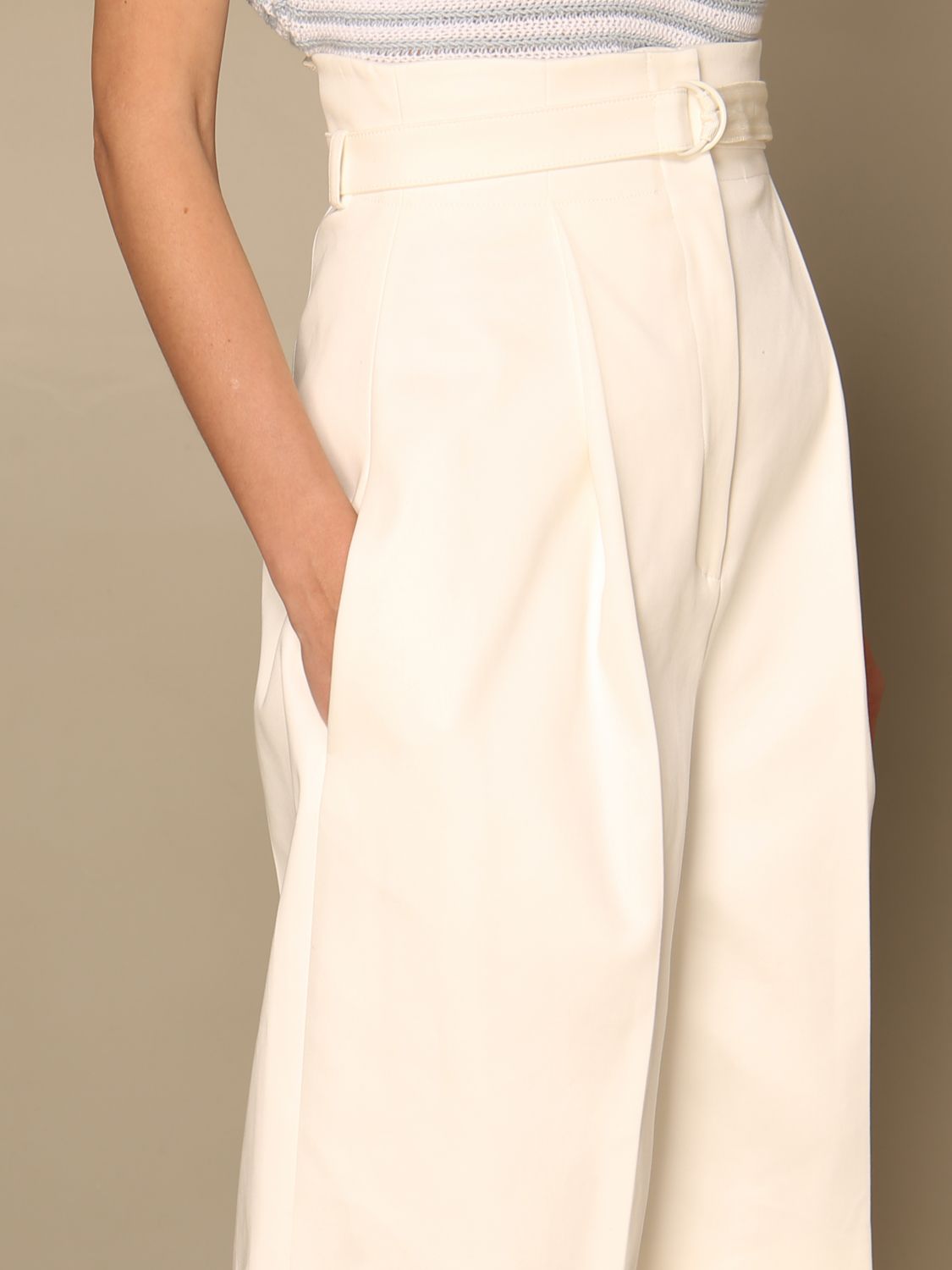 élégants et chinos Sarouels Pantalon Coton Philosophy Di Lorenzo Serafini en coloris Blanc Femme Vêtements Pantalons décontractés 