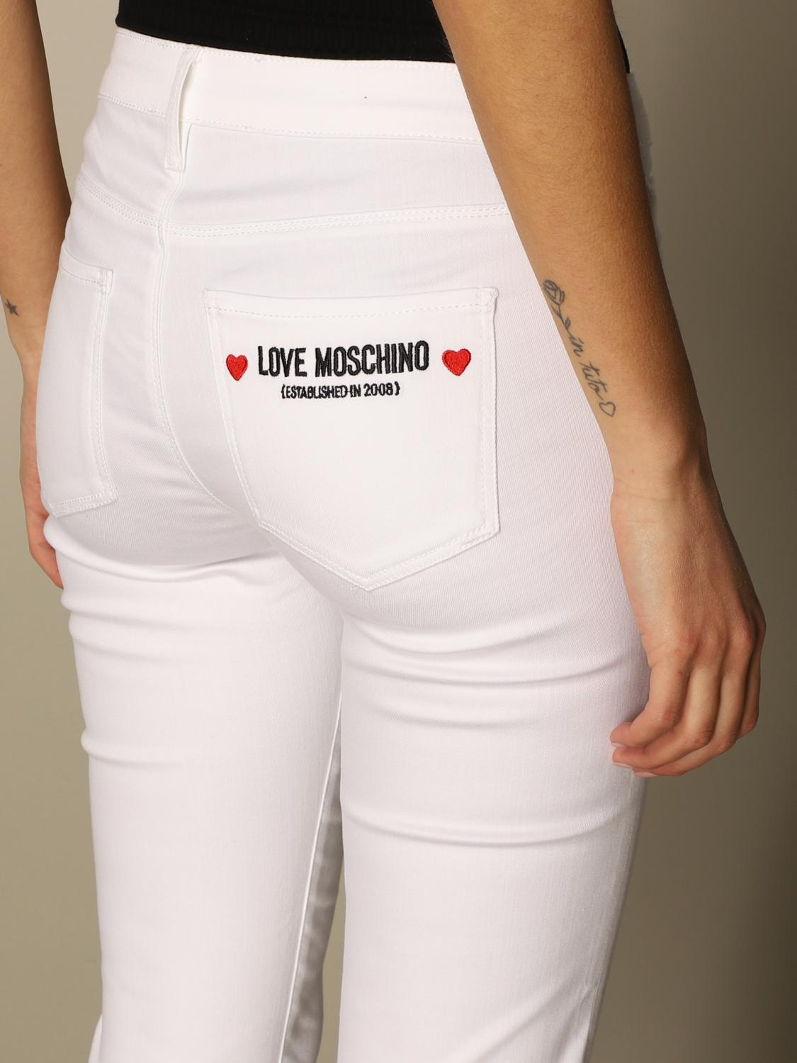 LOVE MOSCHINO: 5-pocket jeans with back 