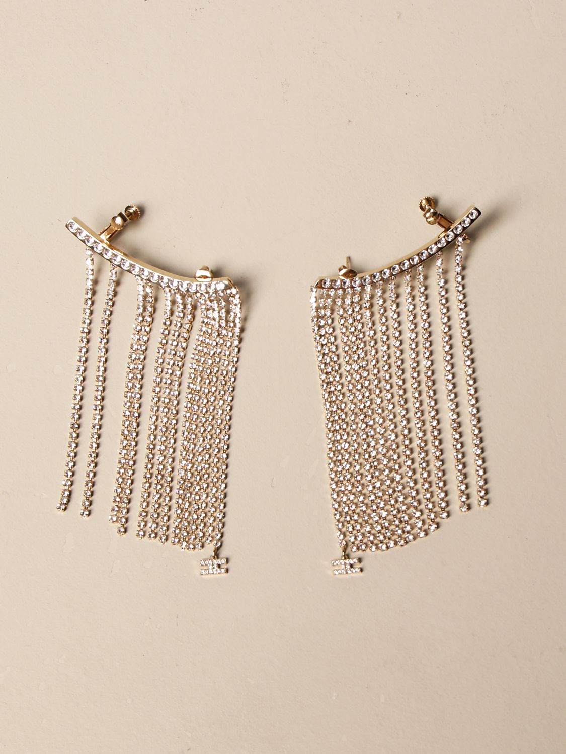 ELISABETTA FRANCHI: earrings with rhinestone fringes | Jewel Elisabetta ...