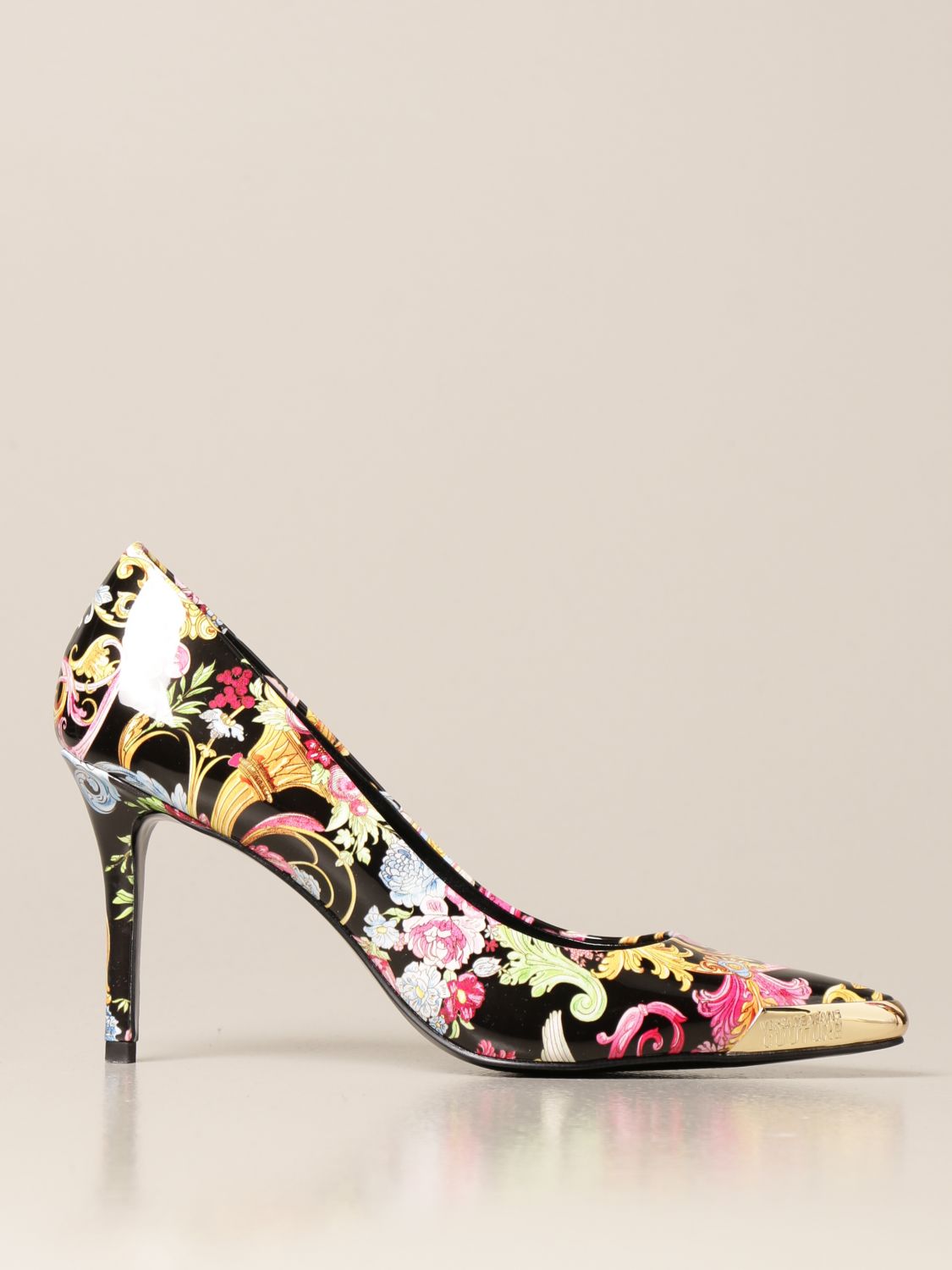 VERSACE JEANS COUTURE: pumps in printed patent leather - Multicolor | Versace Jeans E0VWAS5071982 online at GIGLIO.COM