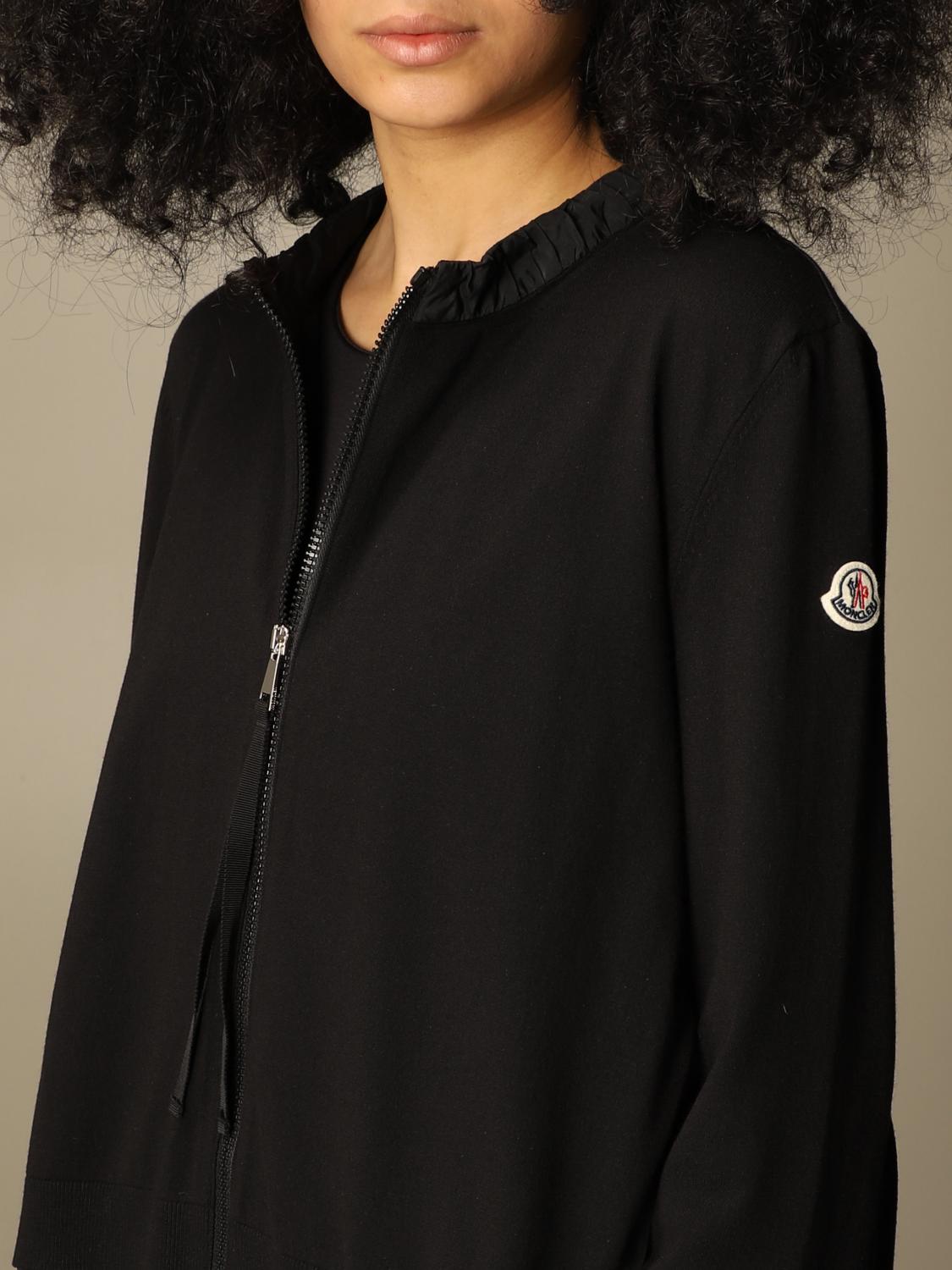 MONCLER: crewneck cardigan in cotton and nylon | Cardigan Moncler Women ...