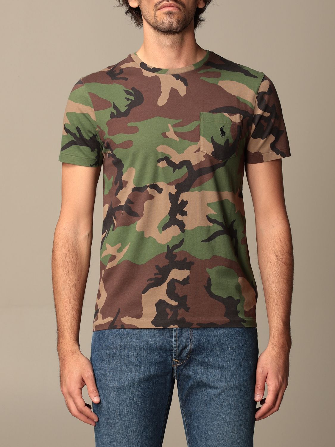POLO RALPH LAUREN: t-shirt in camouflage cotton - Green | Polo Ralph Lauren  t-shirt 710812948 online on 