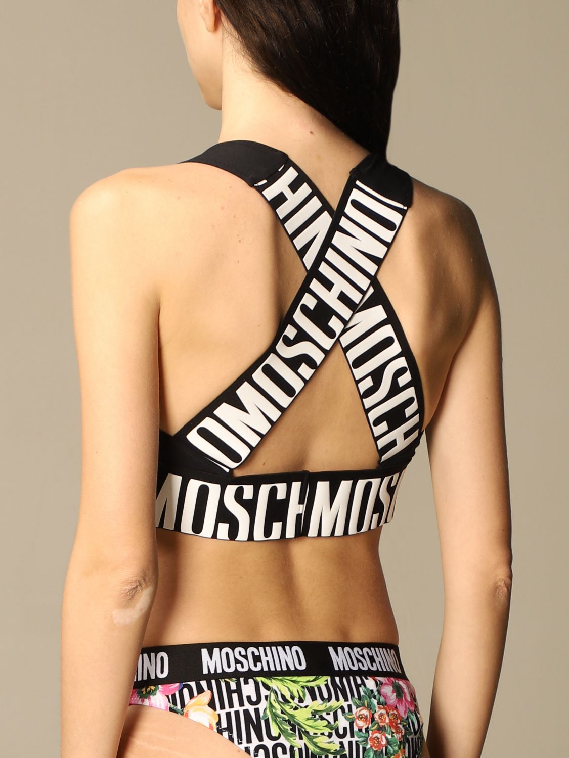 top with logo - Black | Moschino Underwear top A4639 9021 online on GIGLIO.COM