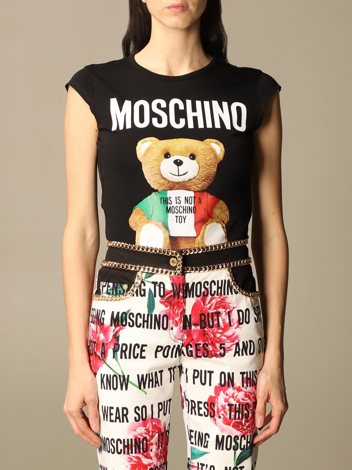 Moschino Couture! Printed-cotton Ladies Who Lunch Over Shirt with Bre Size 40