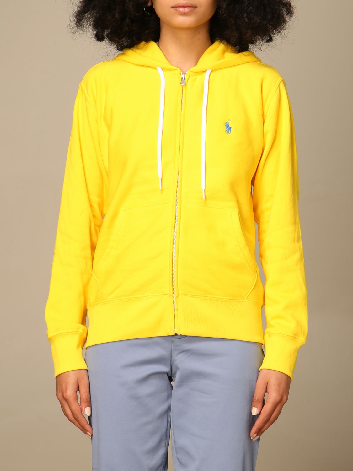 POLO RALPH LAUREN: hoodie with logo - Yellow | Polo Ralph Lauren sweatshirt  211780303 online on 