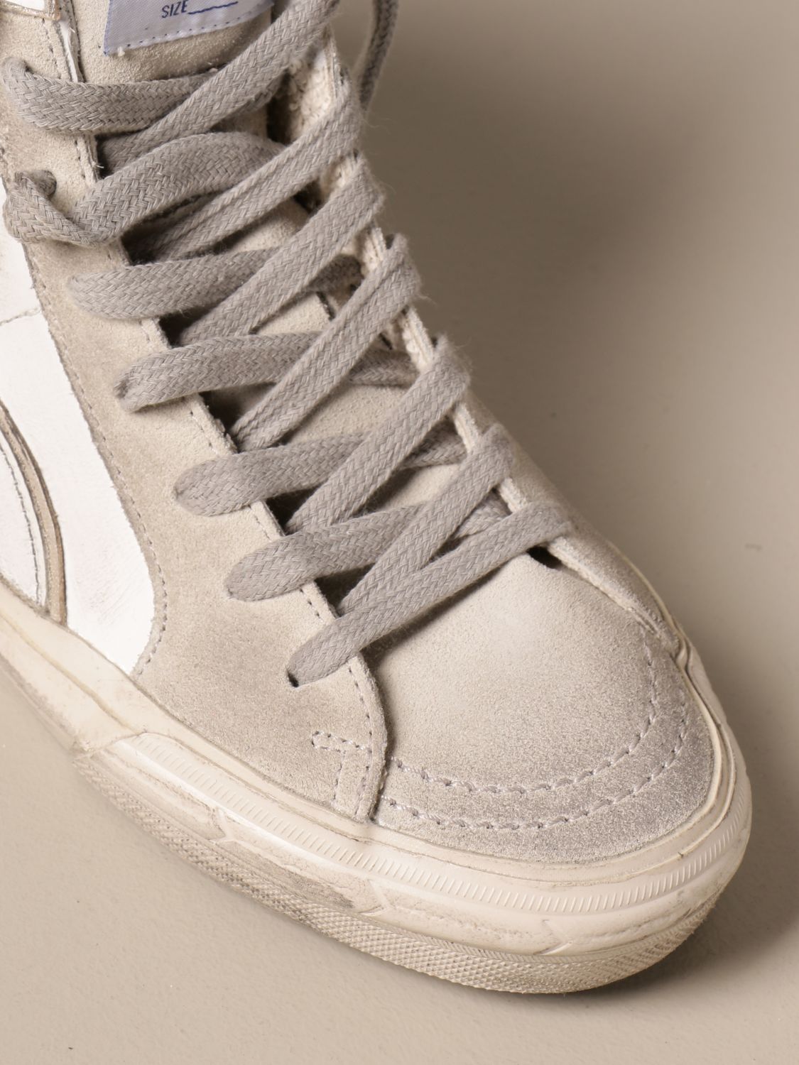 GOLDEN GOOSE: classic slide trainers in leather and suede - Ice ...