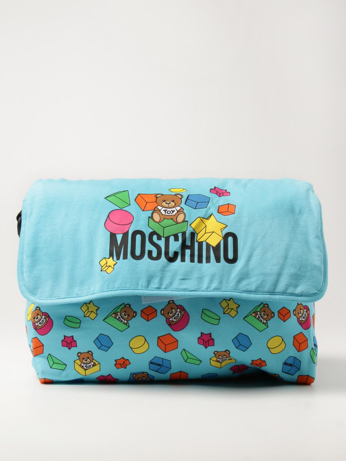 MOSCHINO BABY diaper bag in cotton with Teddy Bag Moschino Baby Kids Blue Bag Moschino Baby