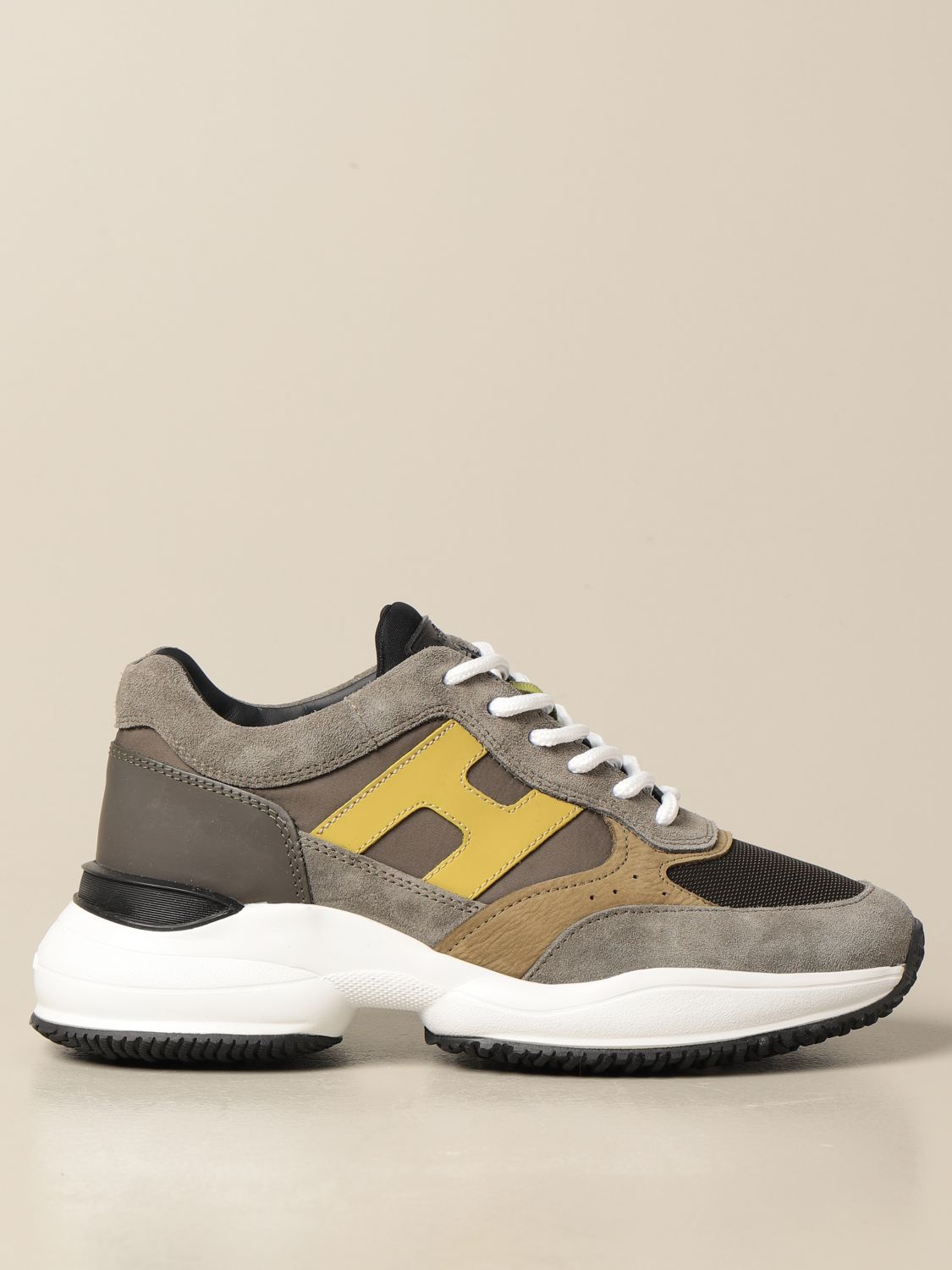 HOGAN: Interaction sneakers in suede leather and mesh | Sneakers Hogan ...