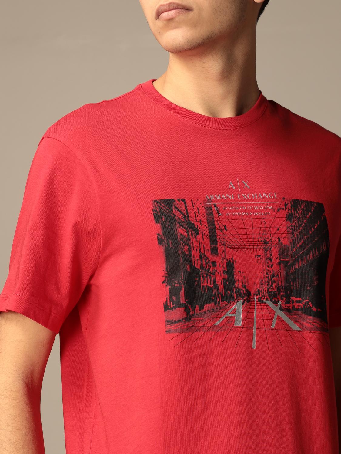 Red Armani Exchange T Shirt Ireland, SAVE 39% 