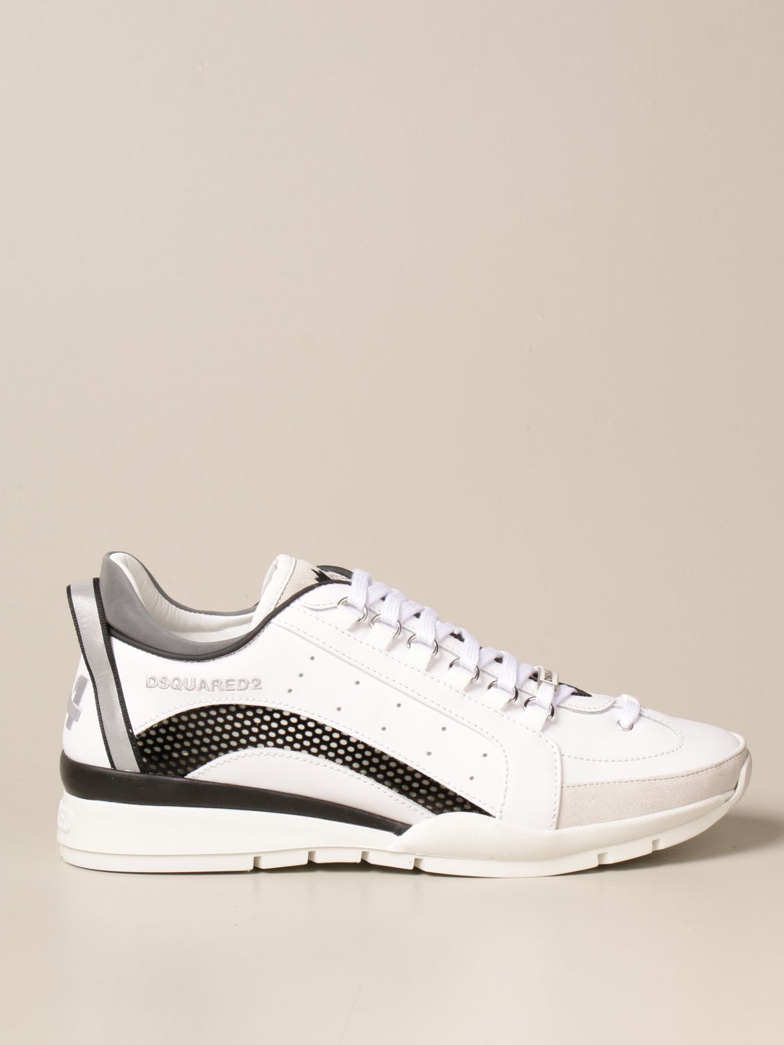 DSQUARED2: sneakers rubberized leather - White | sneakers 30801660 online GIGLIO.COM