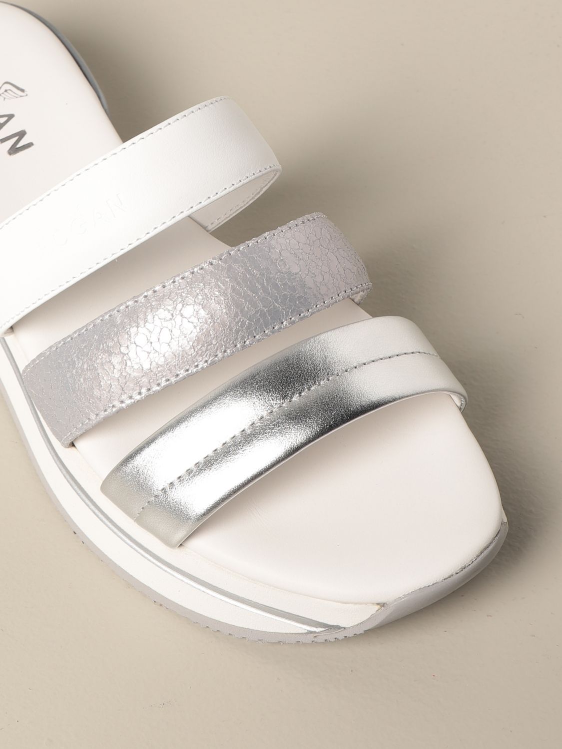 Sandales plates Hogan: Chaussures femme Hogan blanc 4