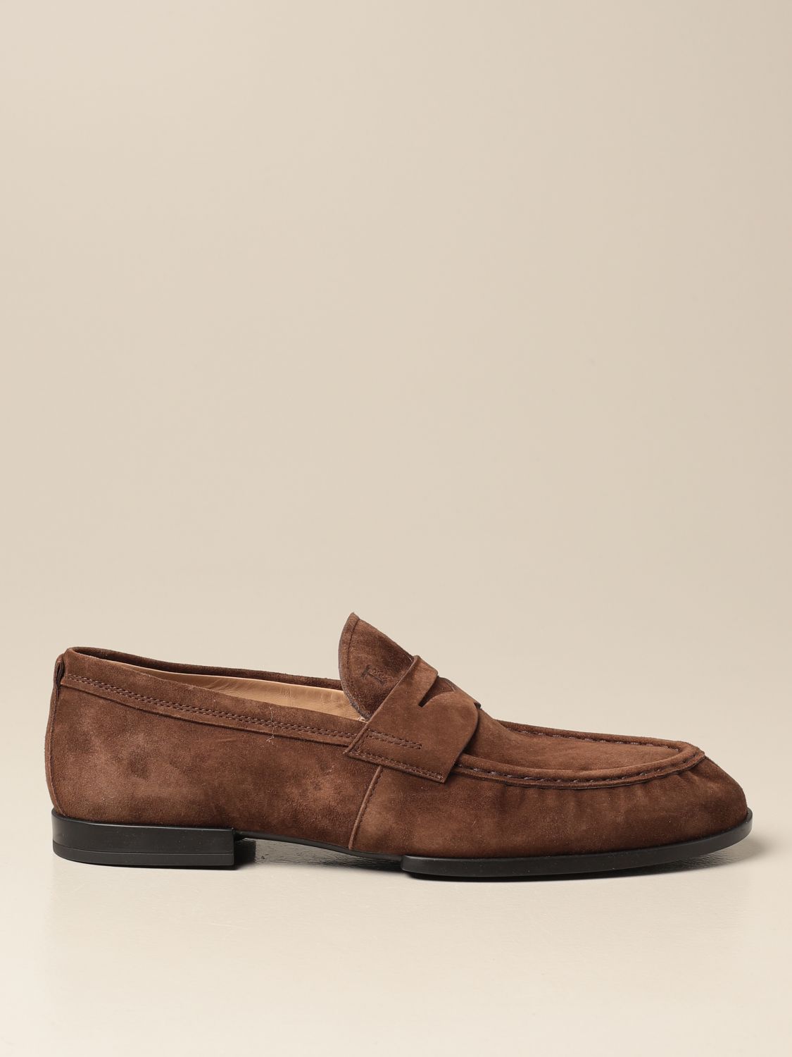 Loafers Tod's: Tod's moccasin in suede with rubber sole brown 1
