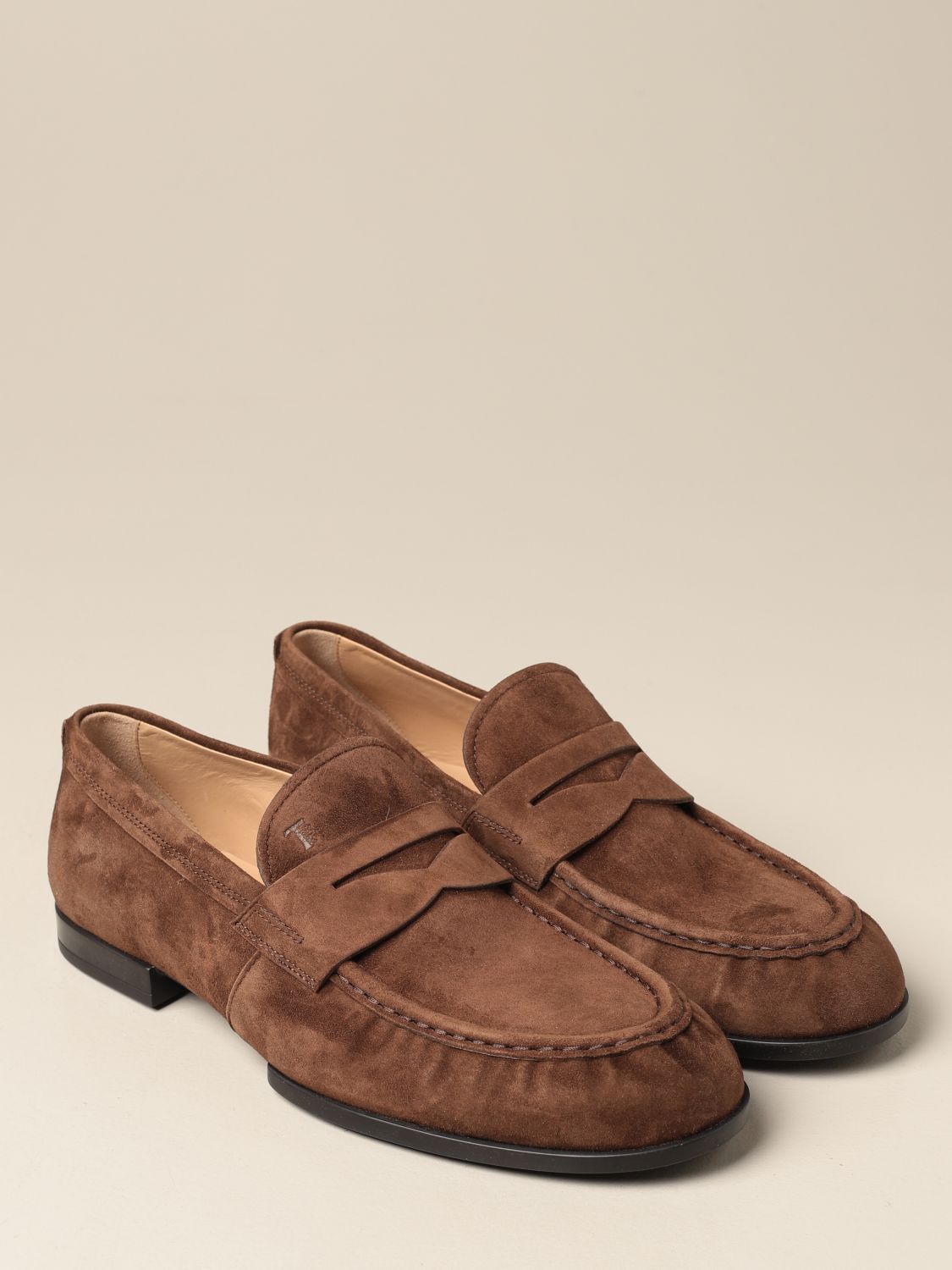 Loafers Tod's: Tod's moccasin in suede with rubber sole brown 2