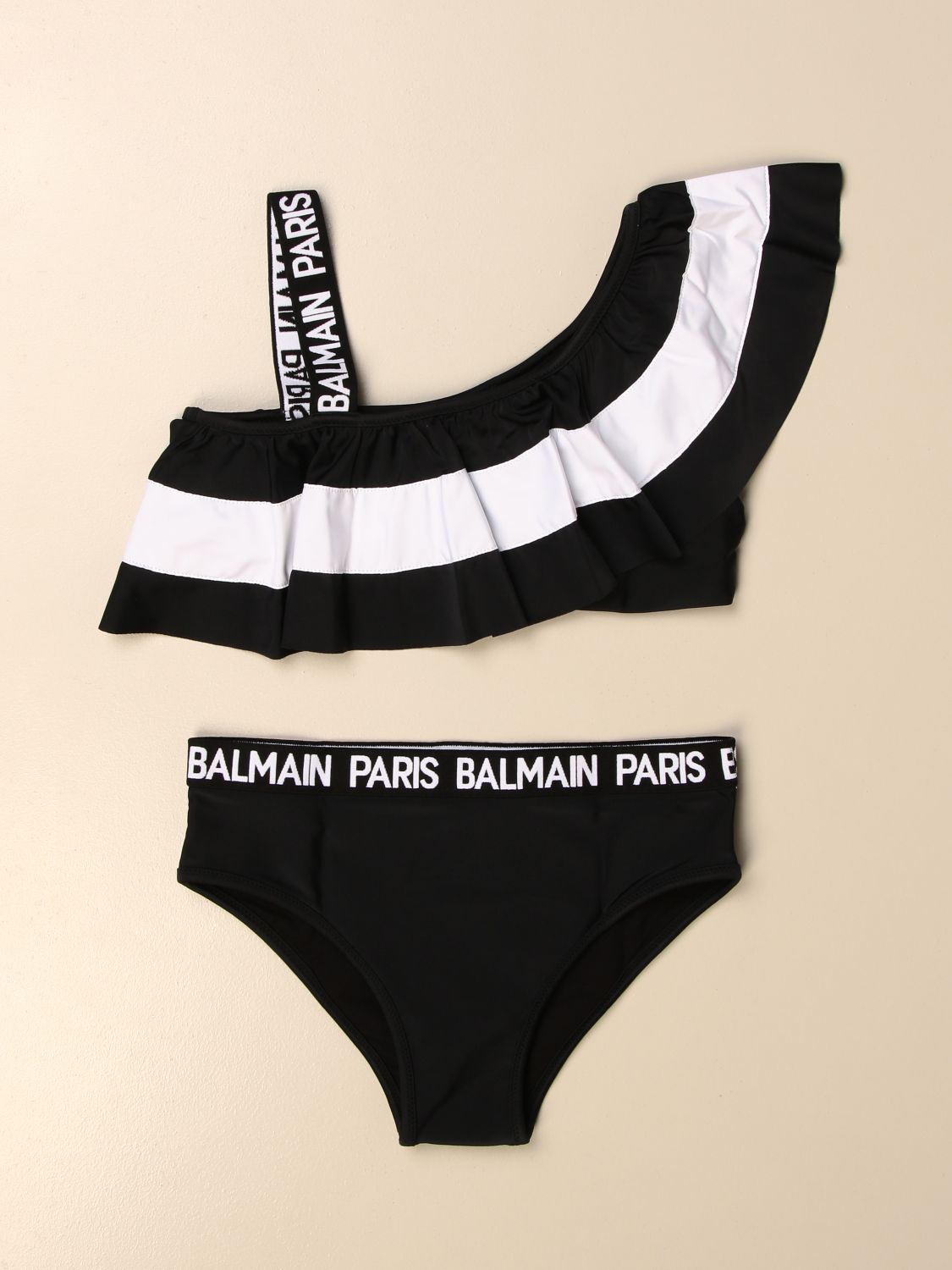 Bestået Ørken delikatesse BALMAIN: bikini swimsuit with logo | Swimsuit Balmain Kids Black | Swimsuit  Balmain 6M0019 MX400 GIGLIO.COM