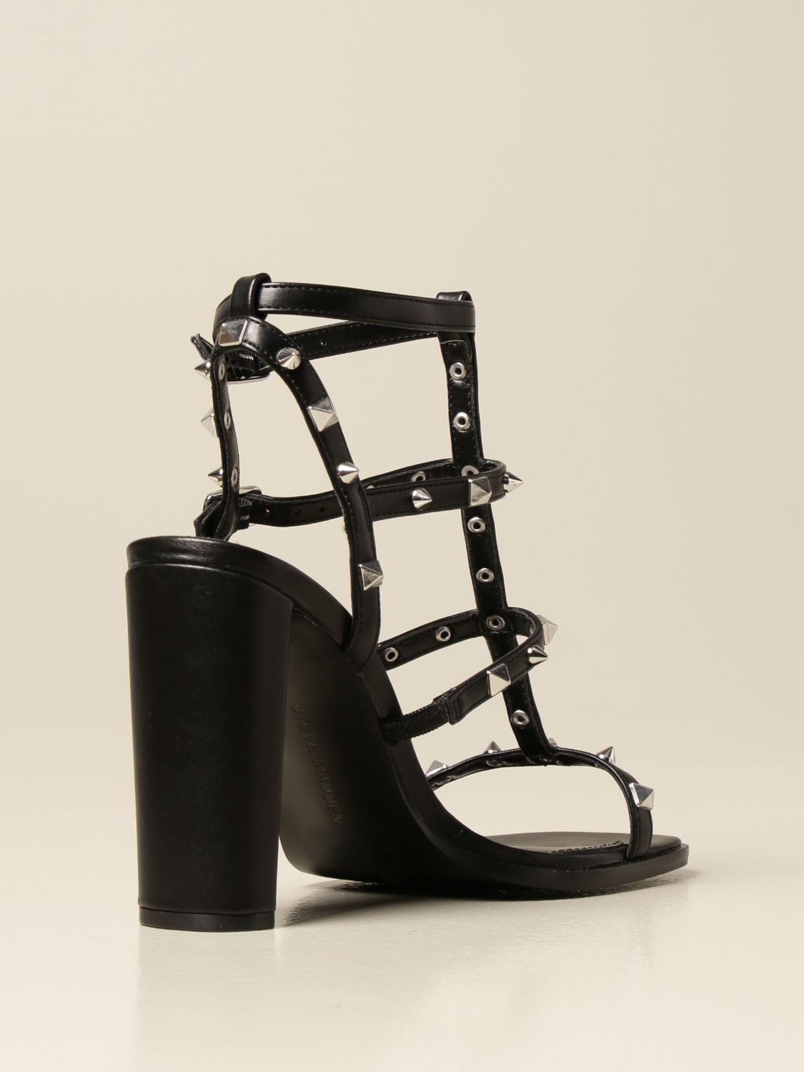 Heeled sandals Steve Madden: Felizia Steve Madden sandal in leather with studs black 3