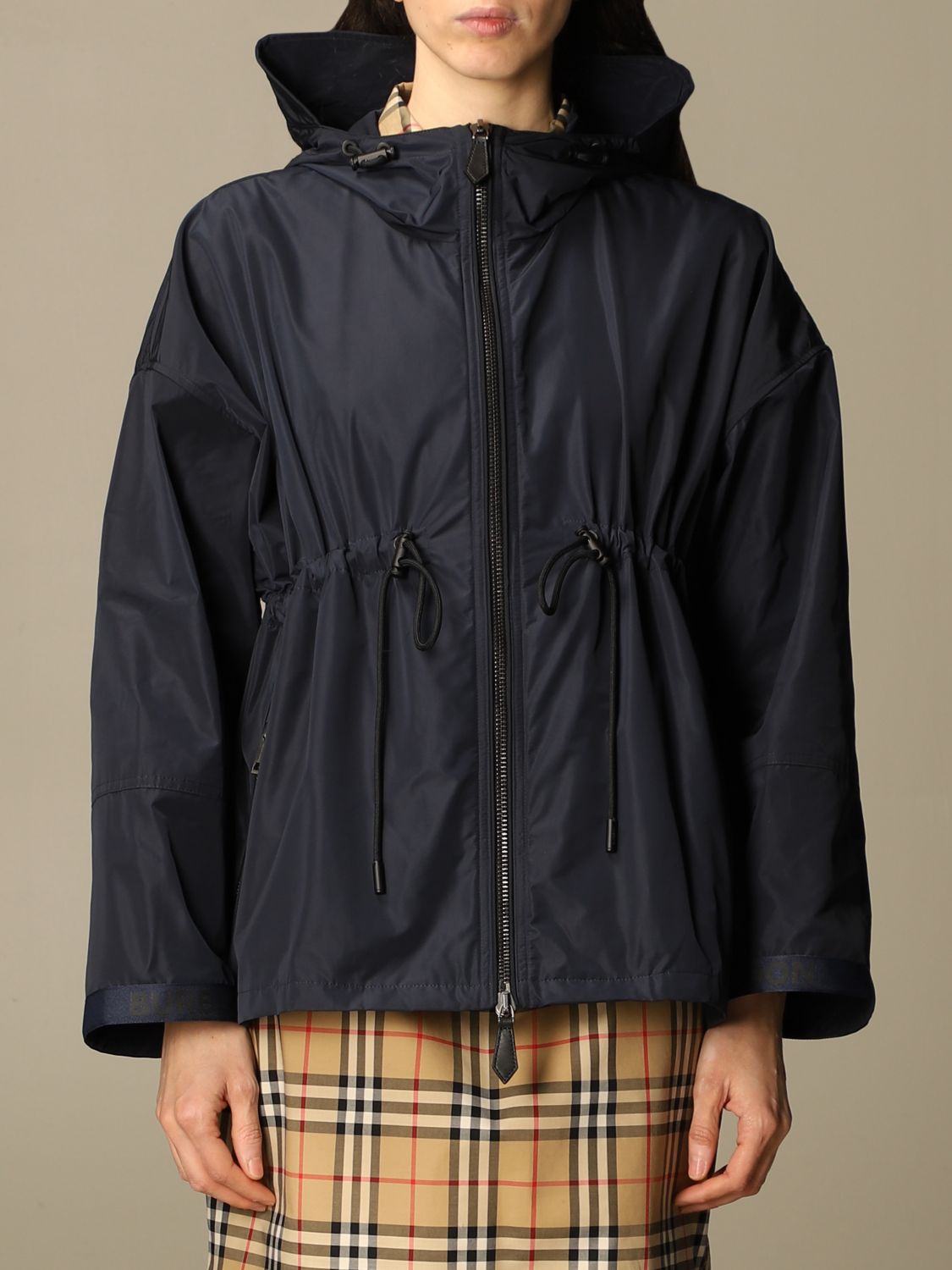 Burberry Nylon Lightweight Hooded Jacket | Neiman Marcus