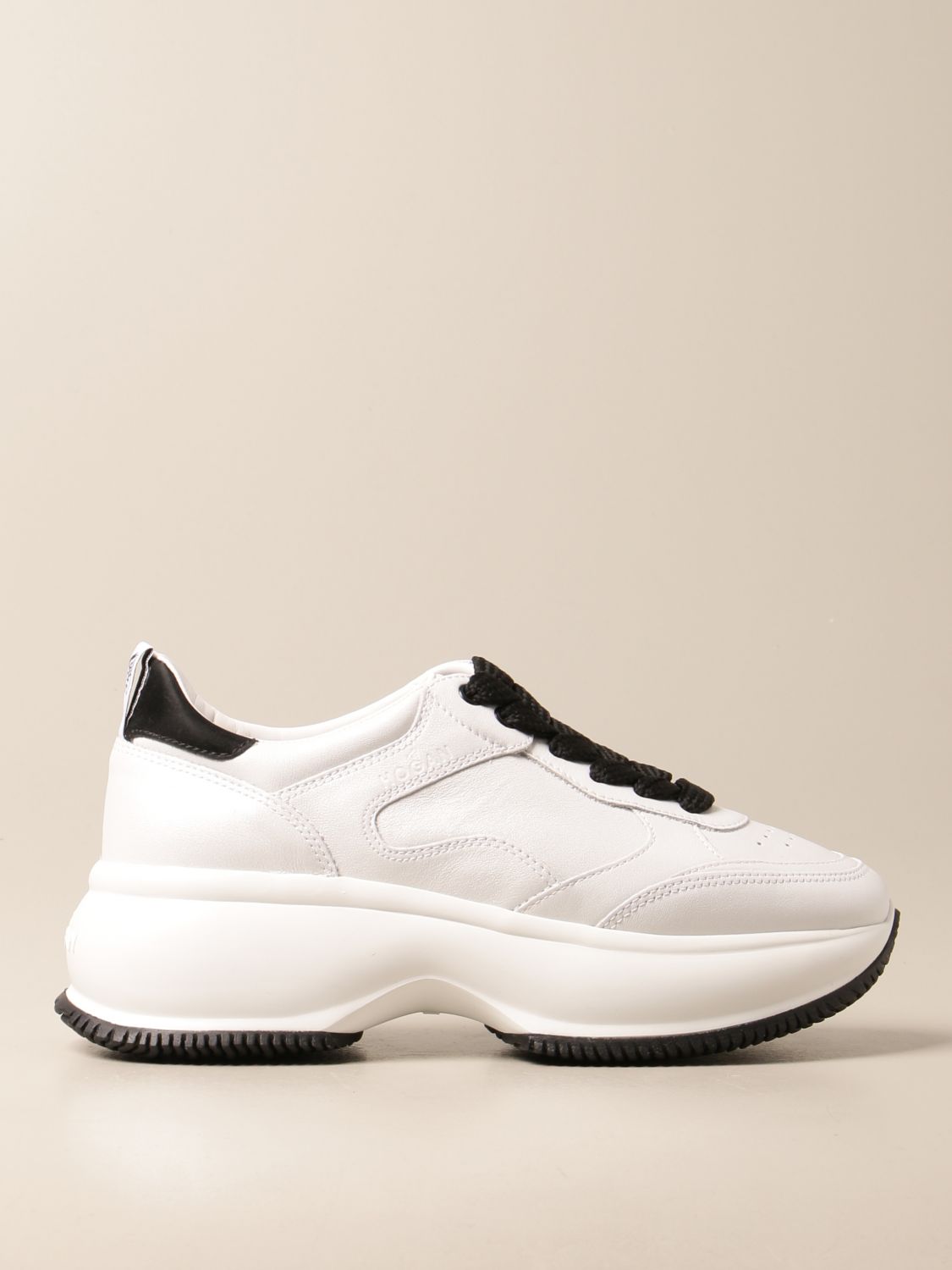 HOGAN: Maxi I Active sneakers in pearly leather - White | Hogan sneakers HXW4350BN50 N1T online