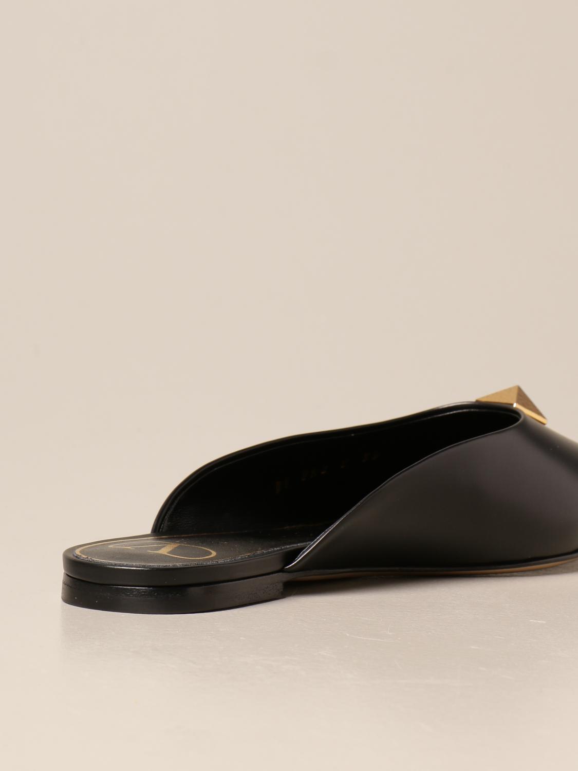 roman stud flat mule
