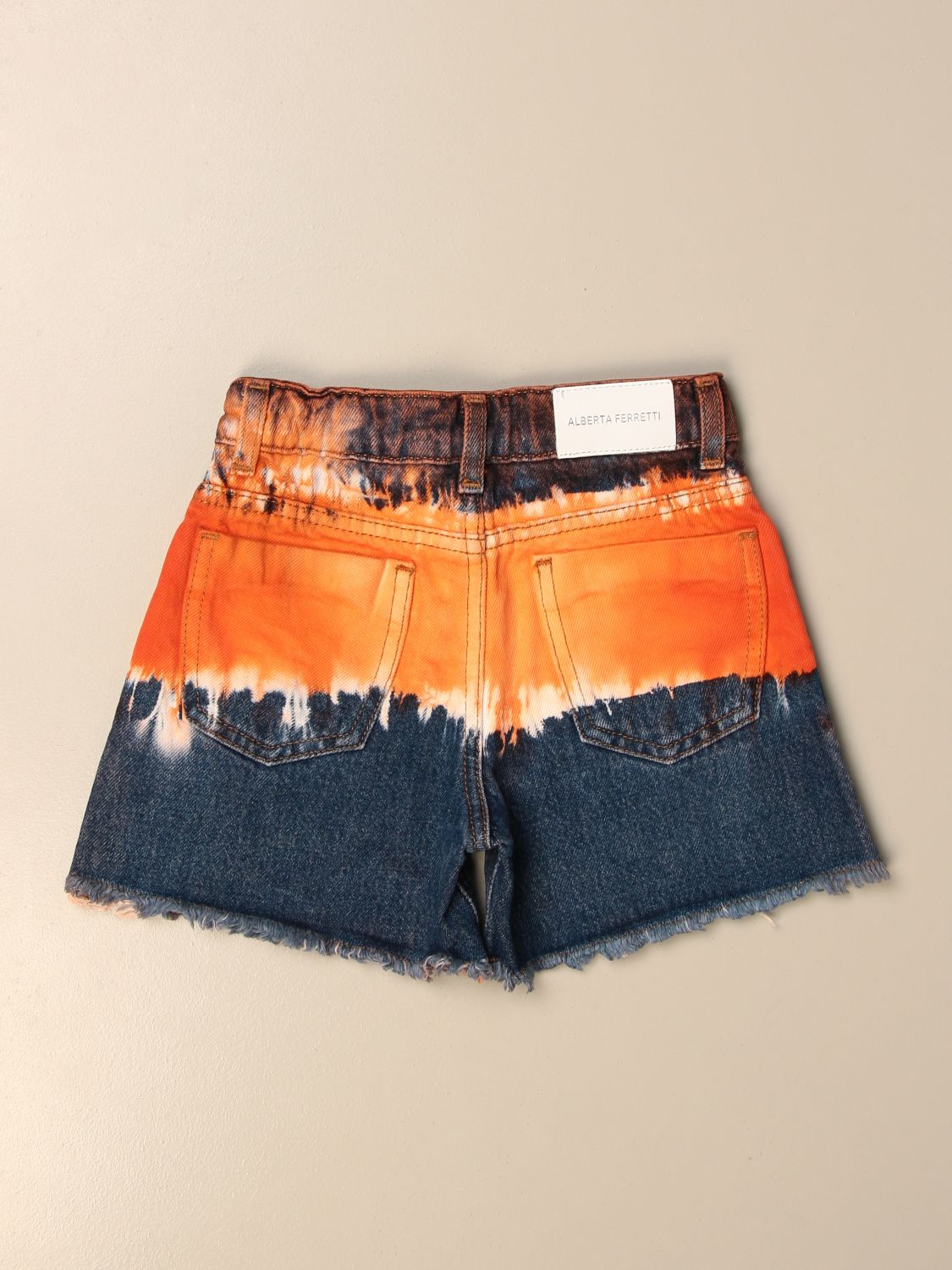 Pantaloncino Alberta Ferretti Junior: Shorts di jeans Alberta Ferretti Junior sfumato arancione 2