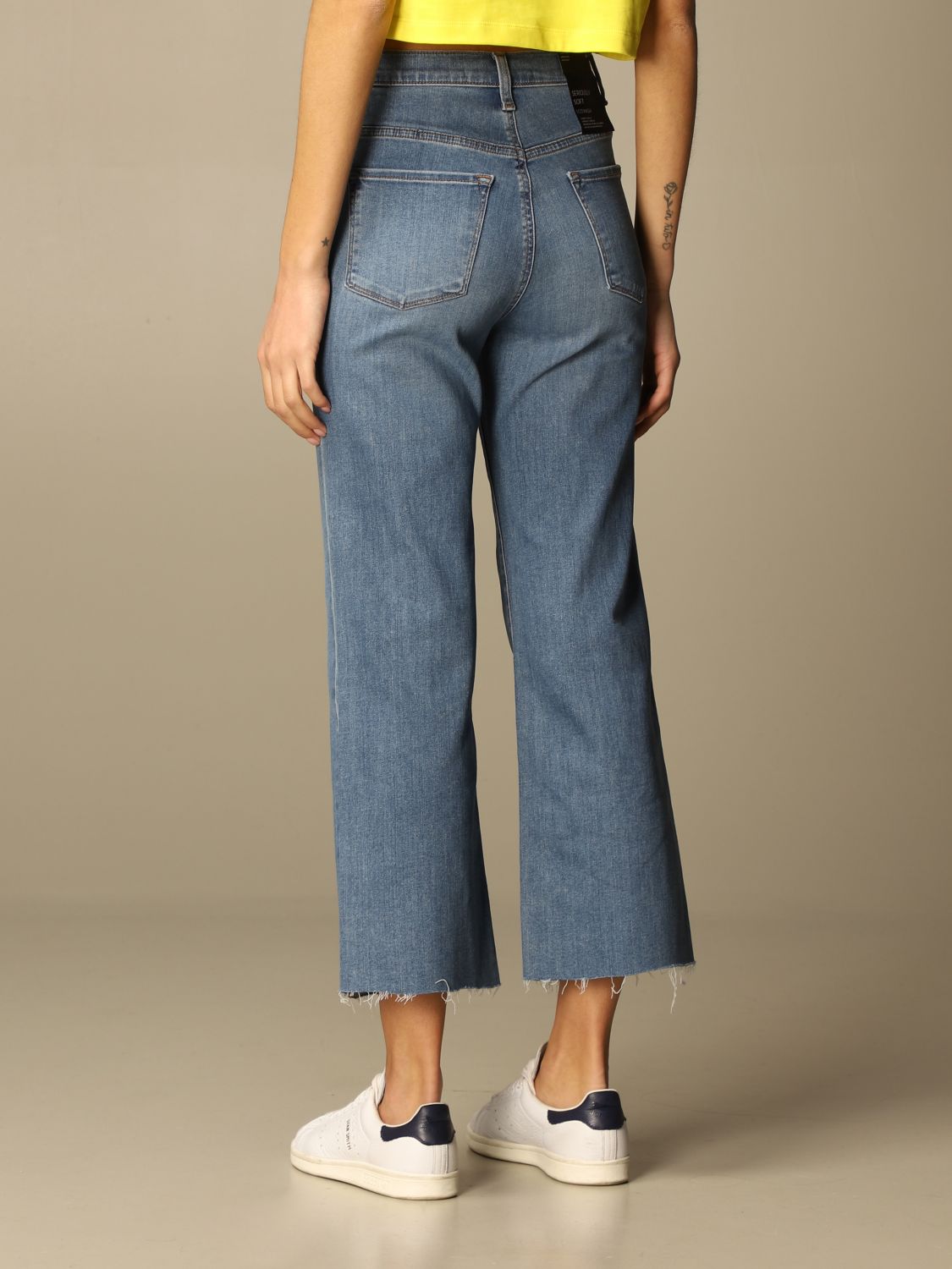 Jeans J Brand: J Brand wide jeans in washed denim gnawed blue 2