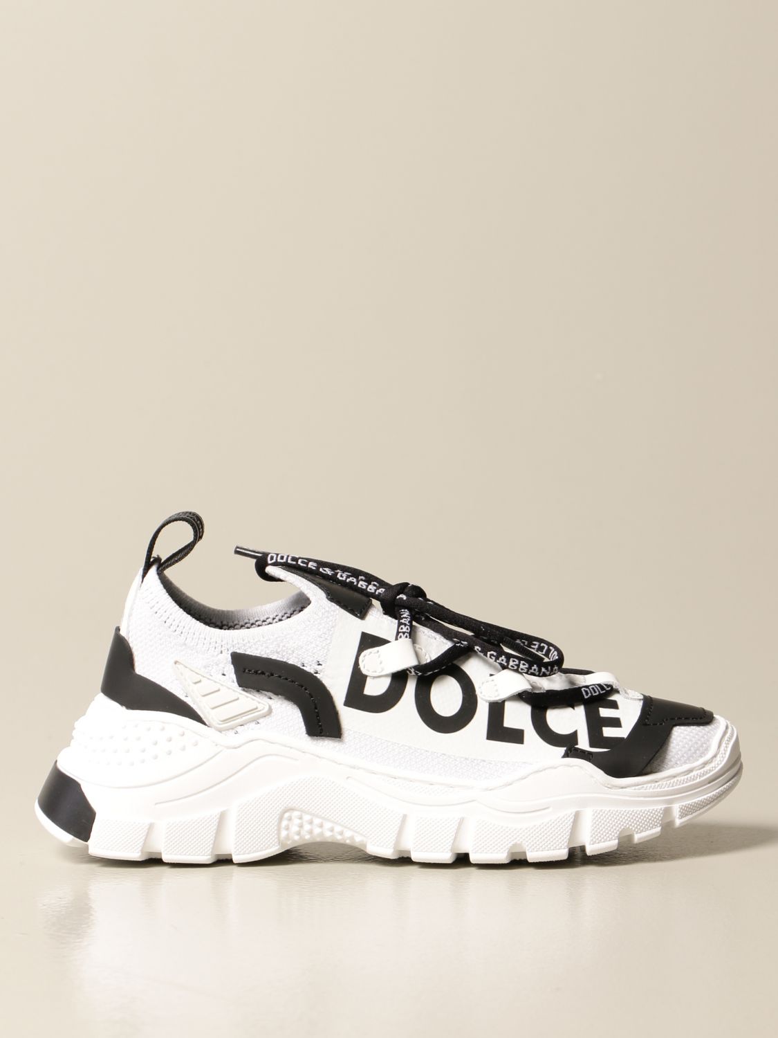 DOLCE & GABBANA: sneakers in leather and knit | Shoes Dolce & Gabbana ...