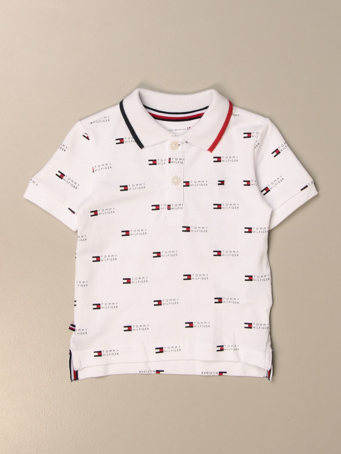 begå debitor Guggenheim Museum TOMMY HILFIGER: polo shirt with all over logo - White | Tommy Hilfiger t- shirt KN0KN01290 online on GIGLIO.COM
